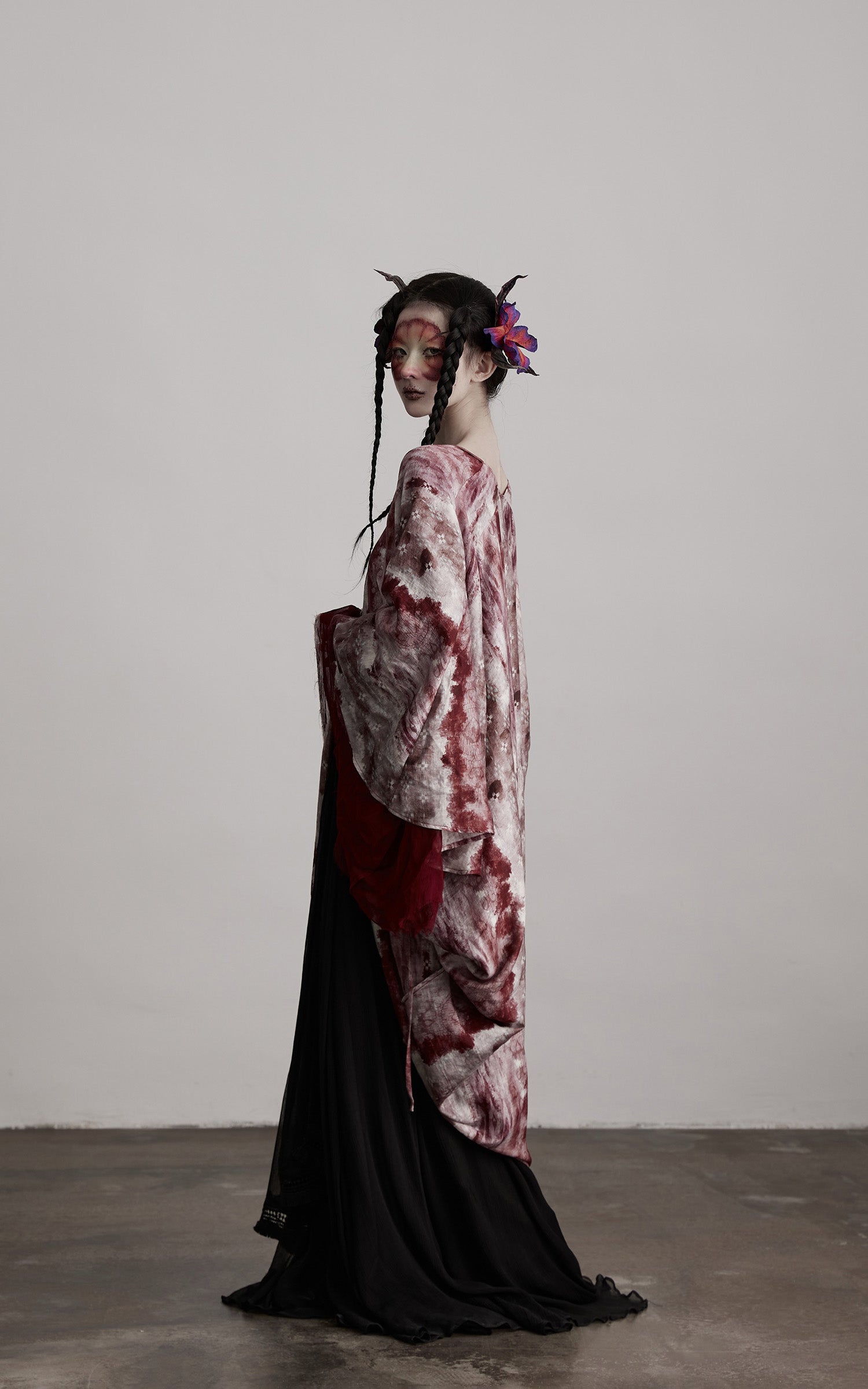 INDULGE Tie Dye Flowing Sheer Cardigan