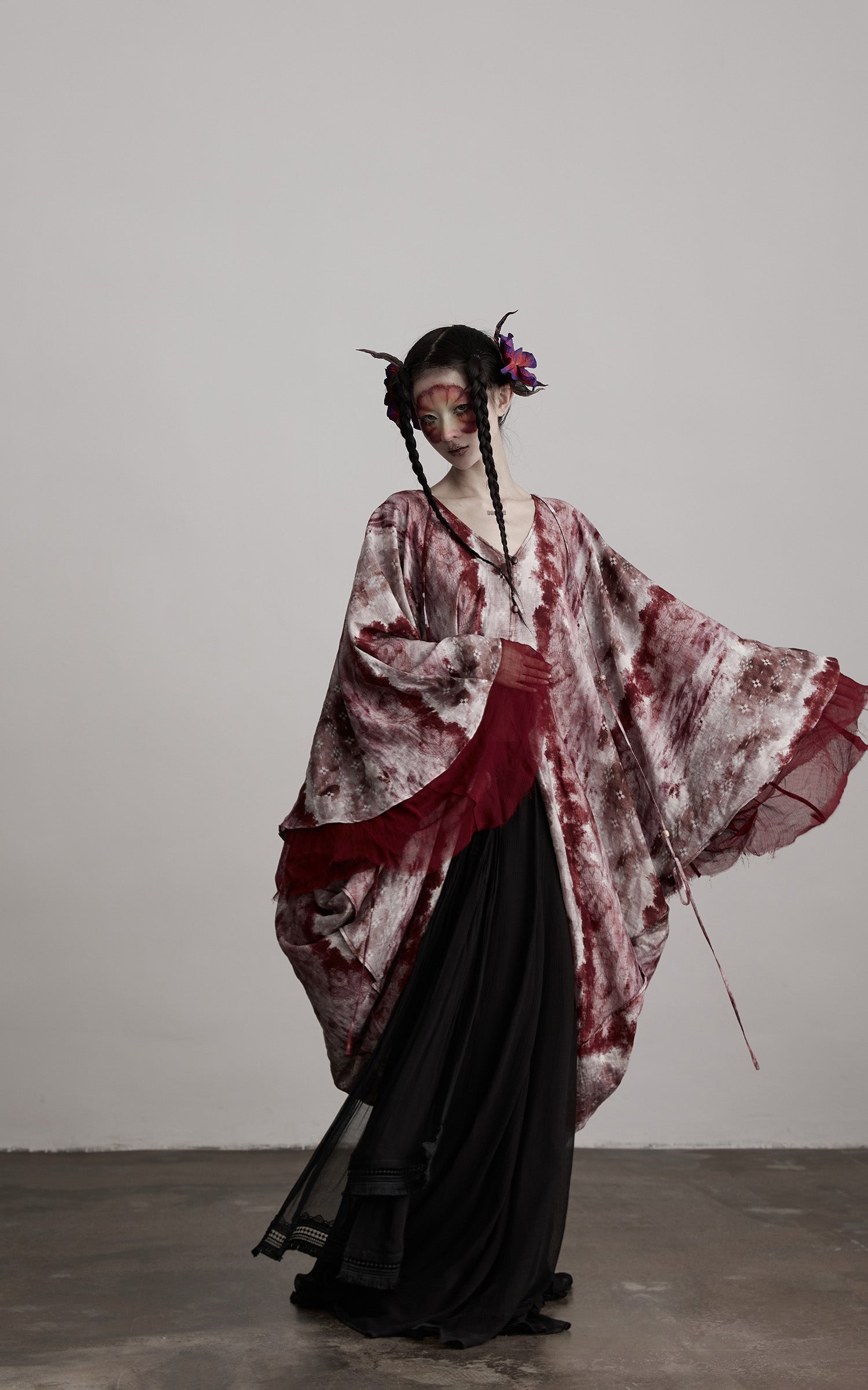 INDULGE Tie Dye Flowing Sheer Cardigan