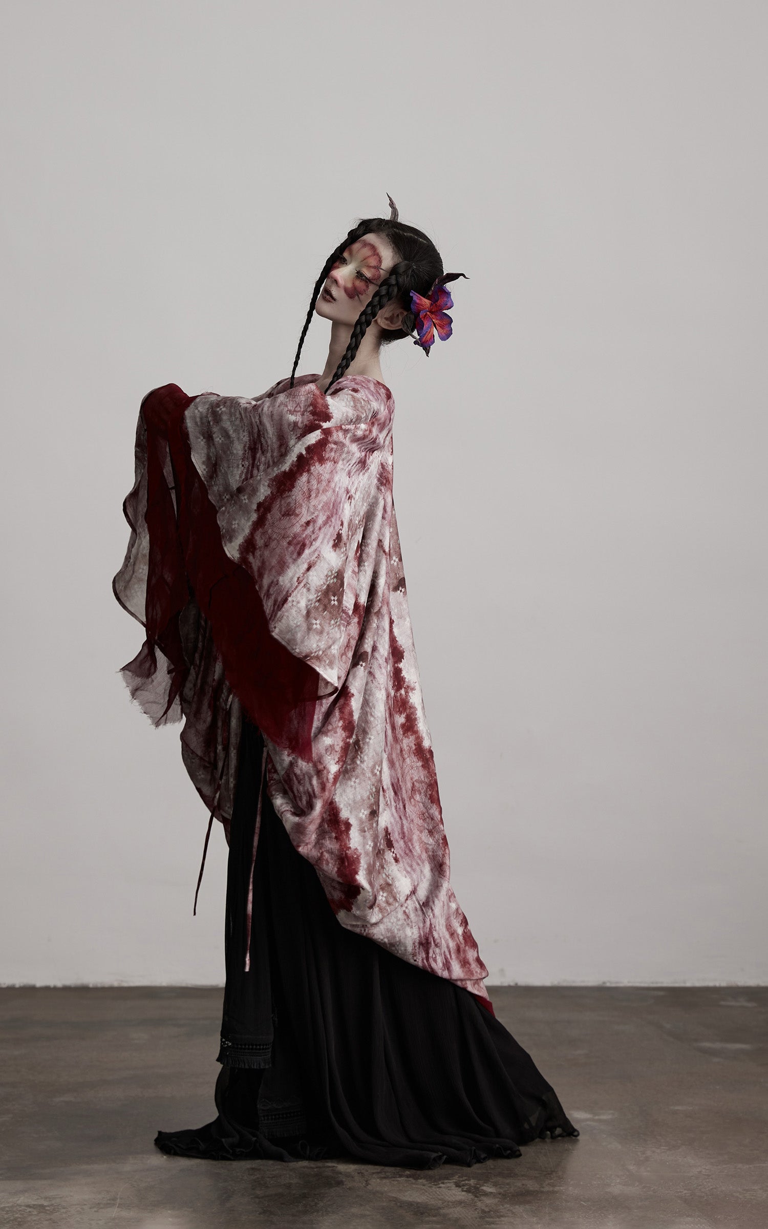 INDULGE Tie Dye Flowing Sheer Cardigan