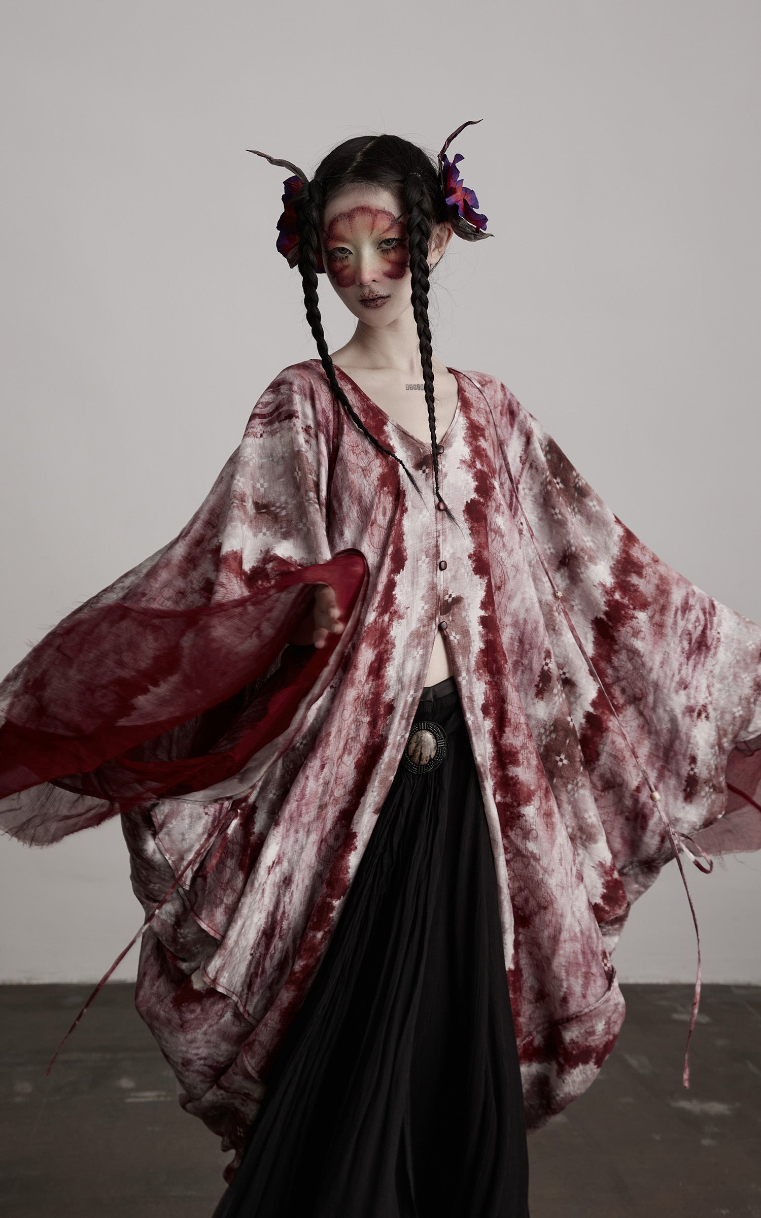 INDULGE Tie Dye Flowing Sheer Cardigan