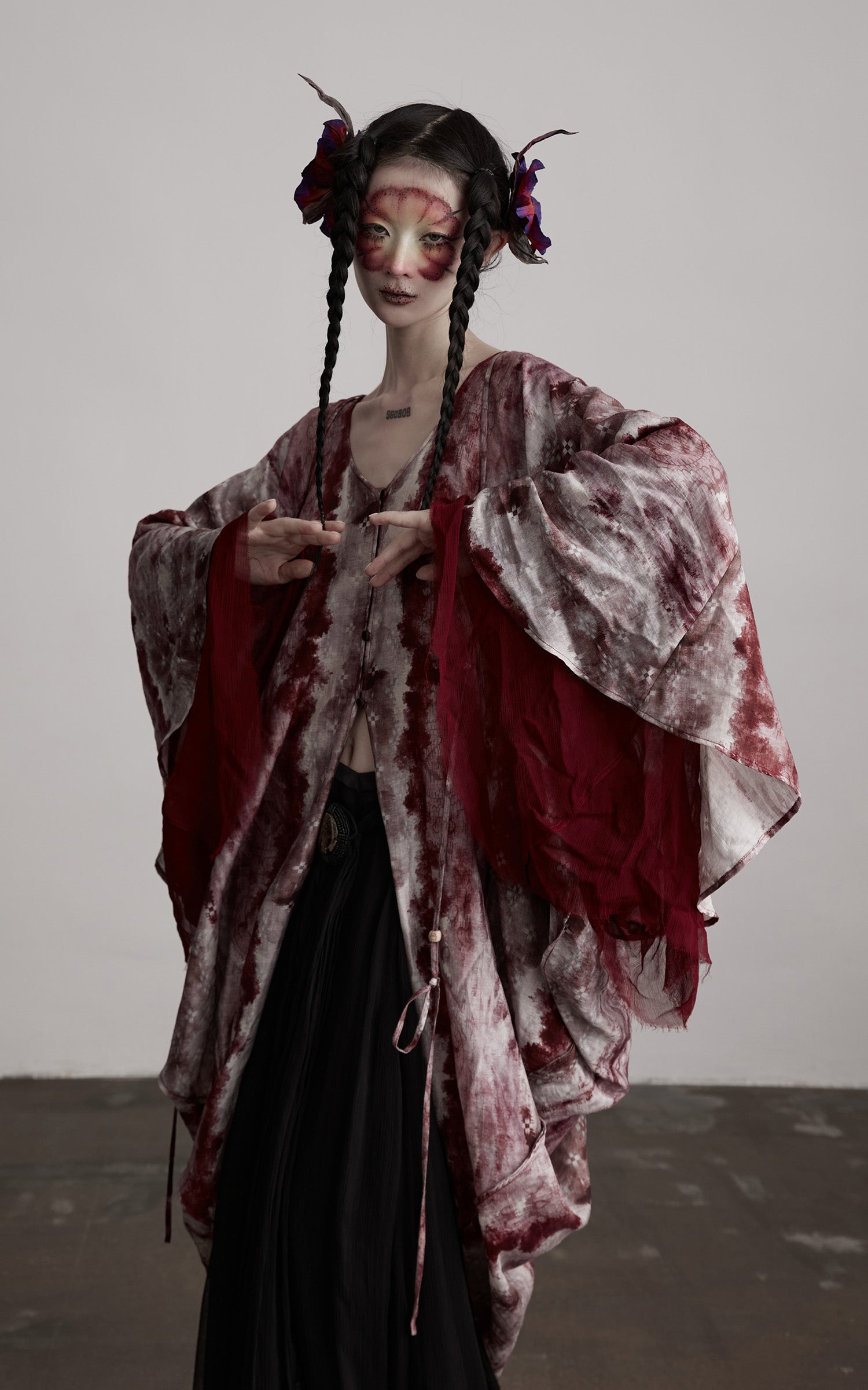 INDULGE Tie Dye Flowing Sheer Cardigan