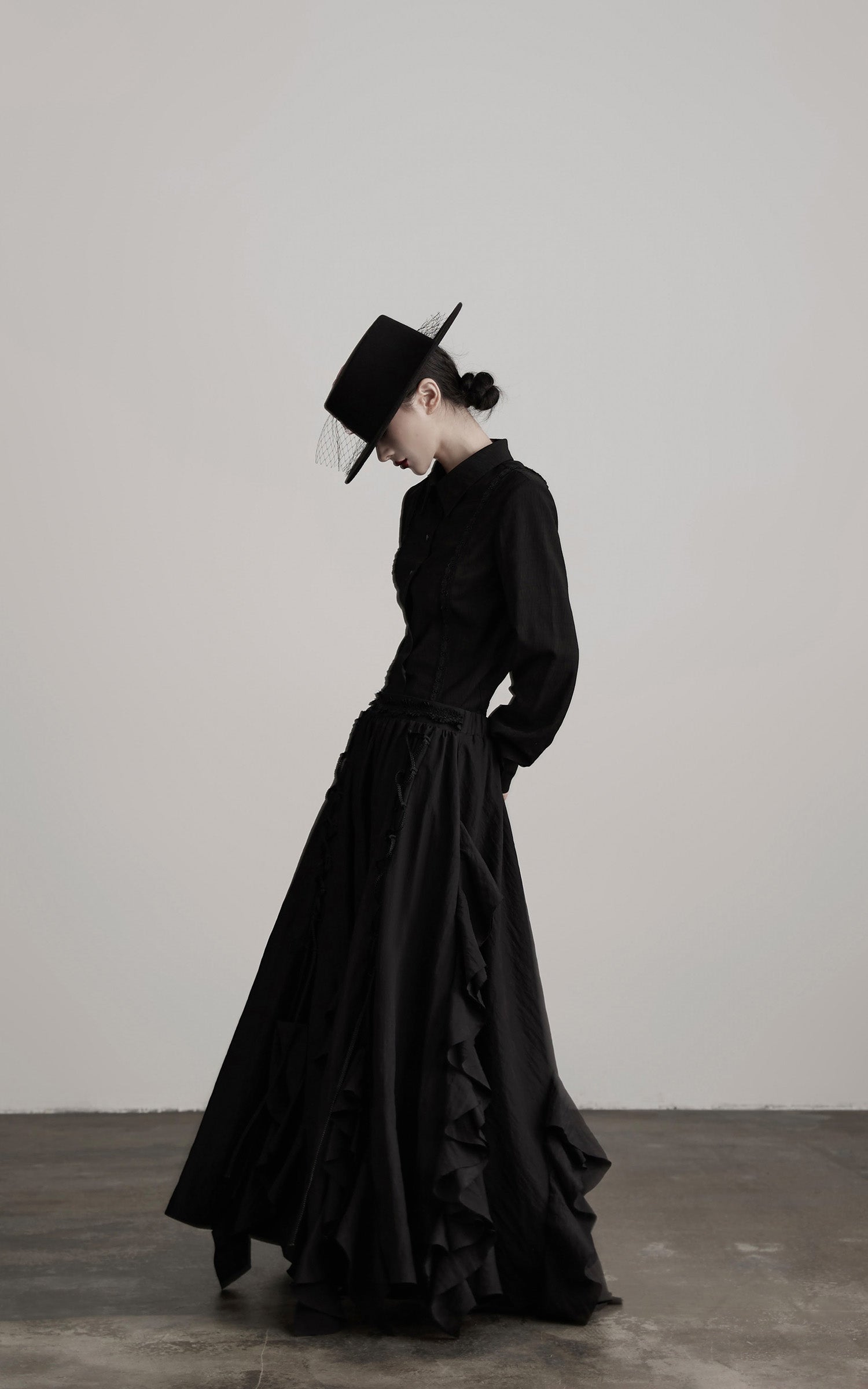 INDULGE Deconstructed Panel Shirt with Sheer Back and Embroidered Trims