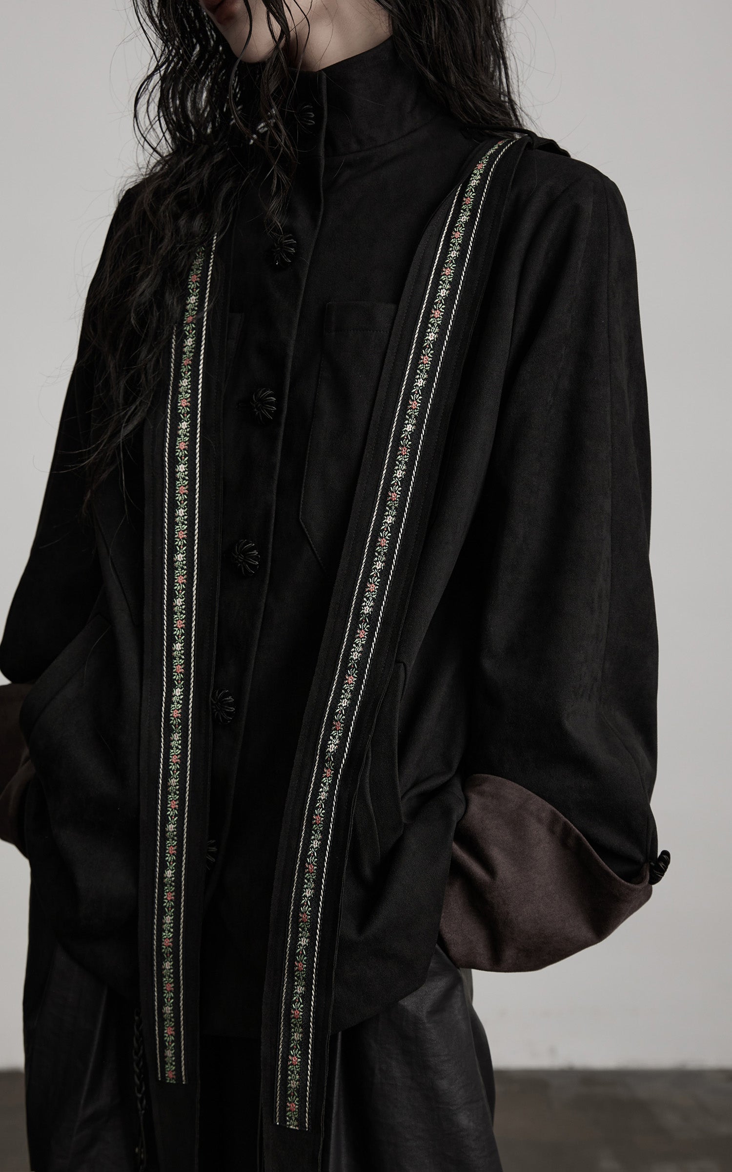 INDULGE Embroidered Strap Detail Jacket