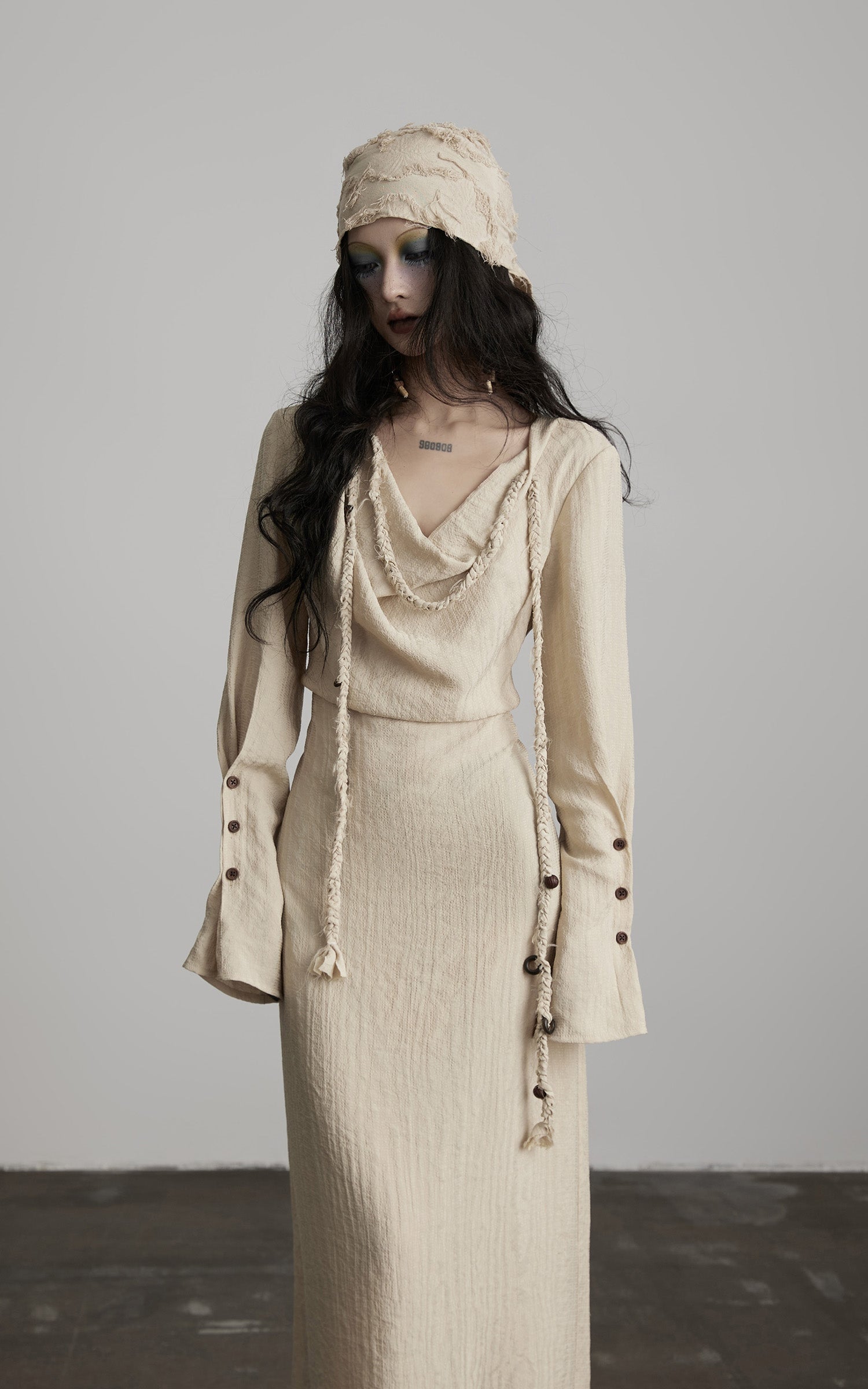 INDULGE Textured Draped Maxi Dress