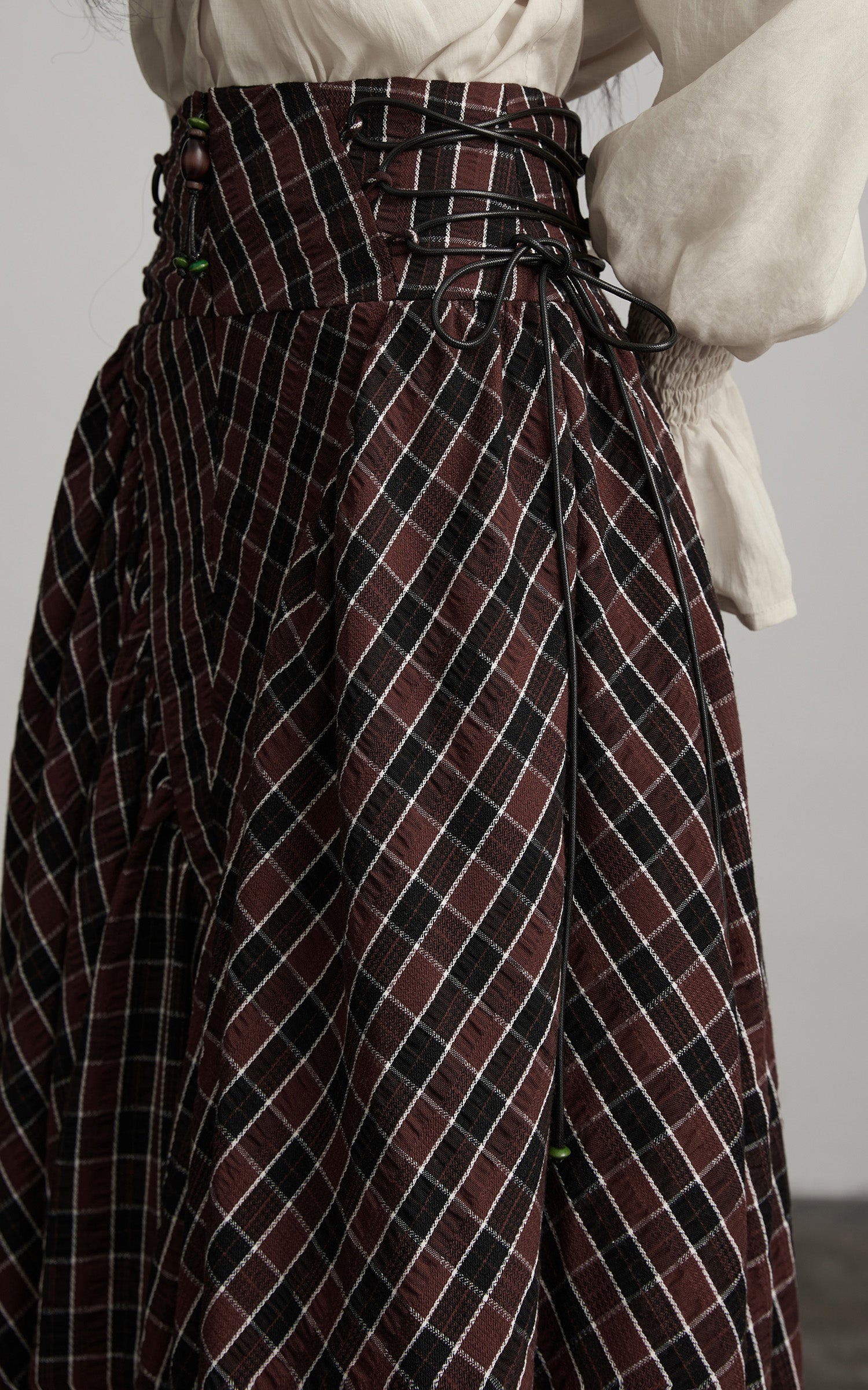 Jupe Longue à Carreaux Texturés