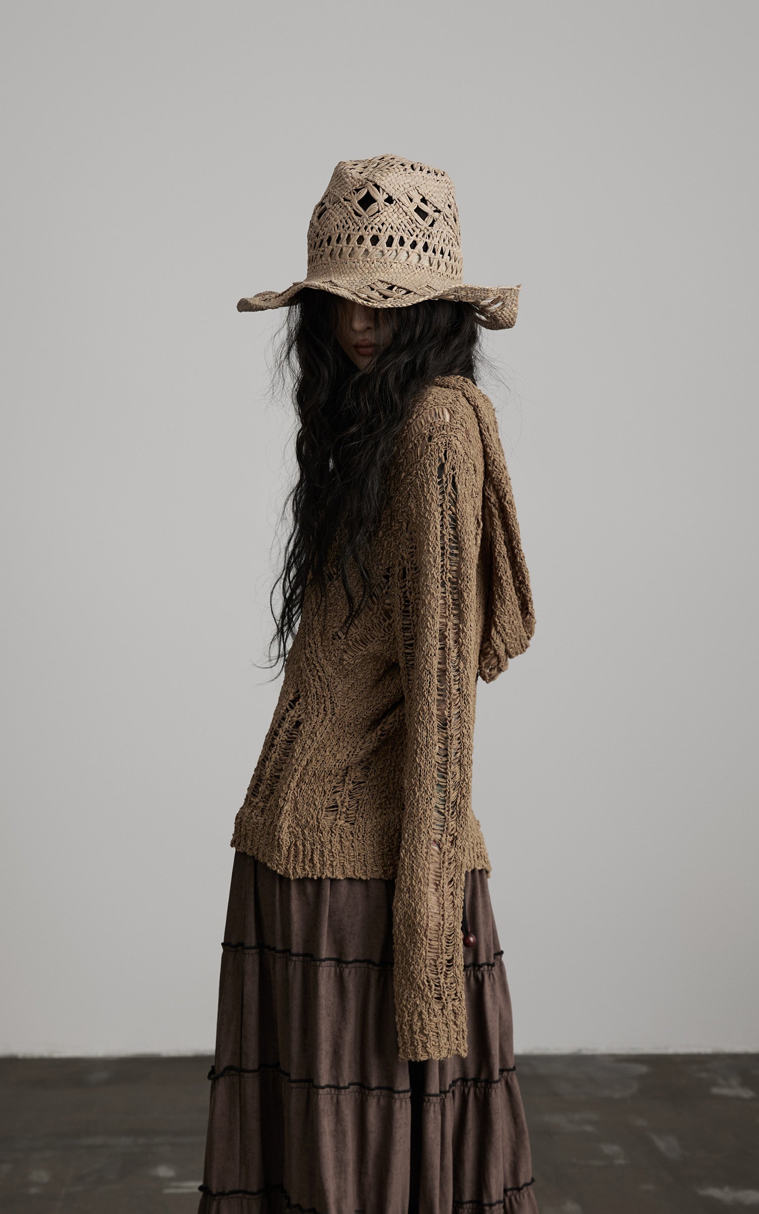 <tc>INDULGE</tc> Pull à capuche en maille texturée effet usé