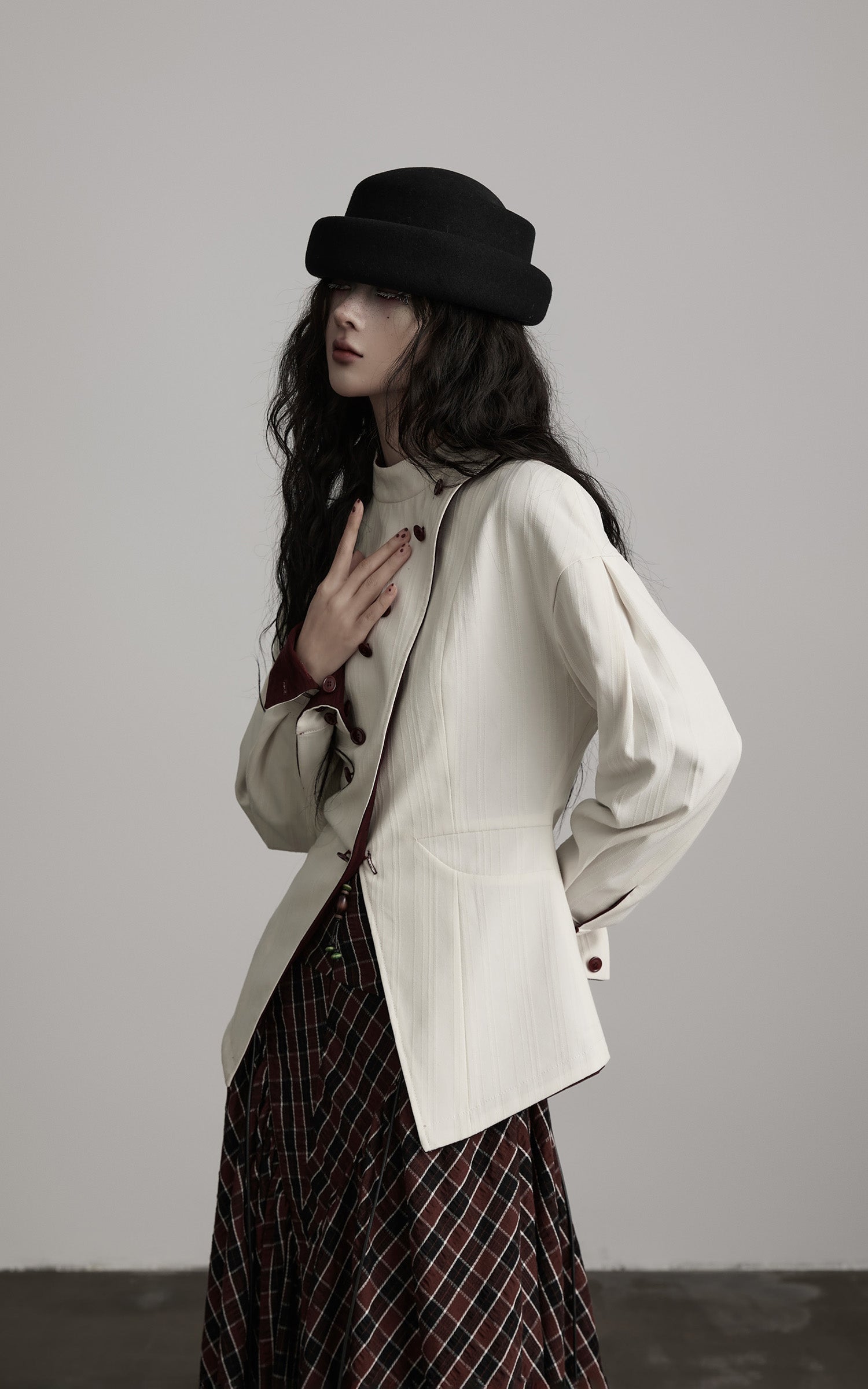 INDULGE Reversible Sculpted Jacket with Asymmetric Button Line