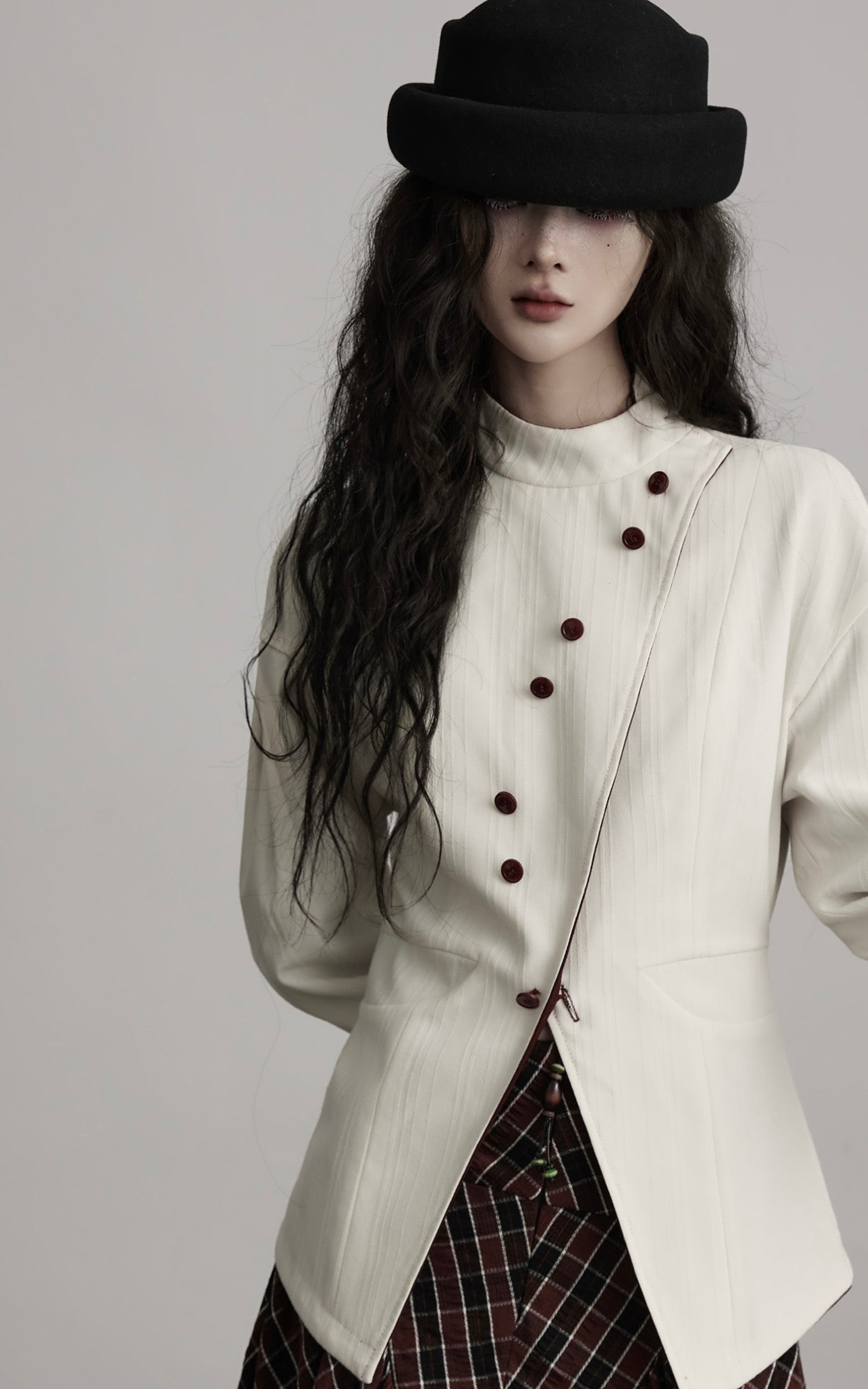 INDULGE Reversible Sculpted Jacket with Asymmetric Button Line