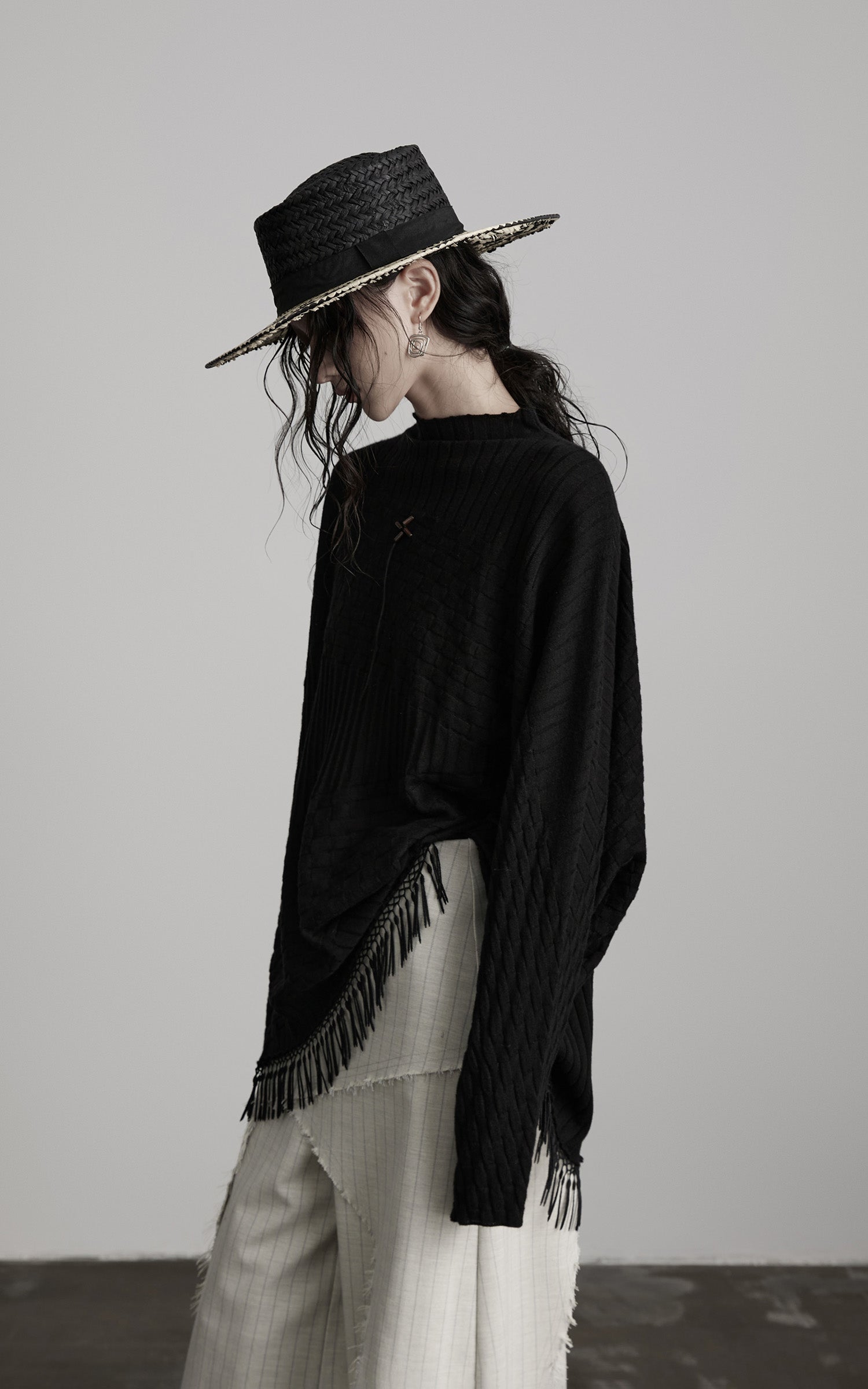 <tc>INDULGE</tc> Strickpullover mit Struktur und Fransen