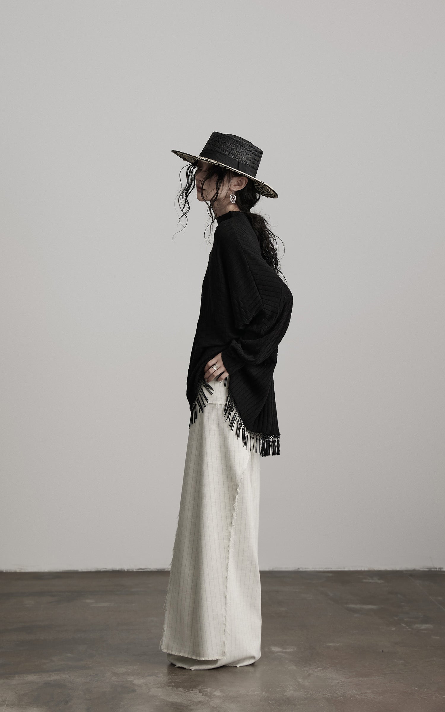 <tc>INDULGE</tc> Strickpullover mit Struktur und Fransen