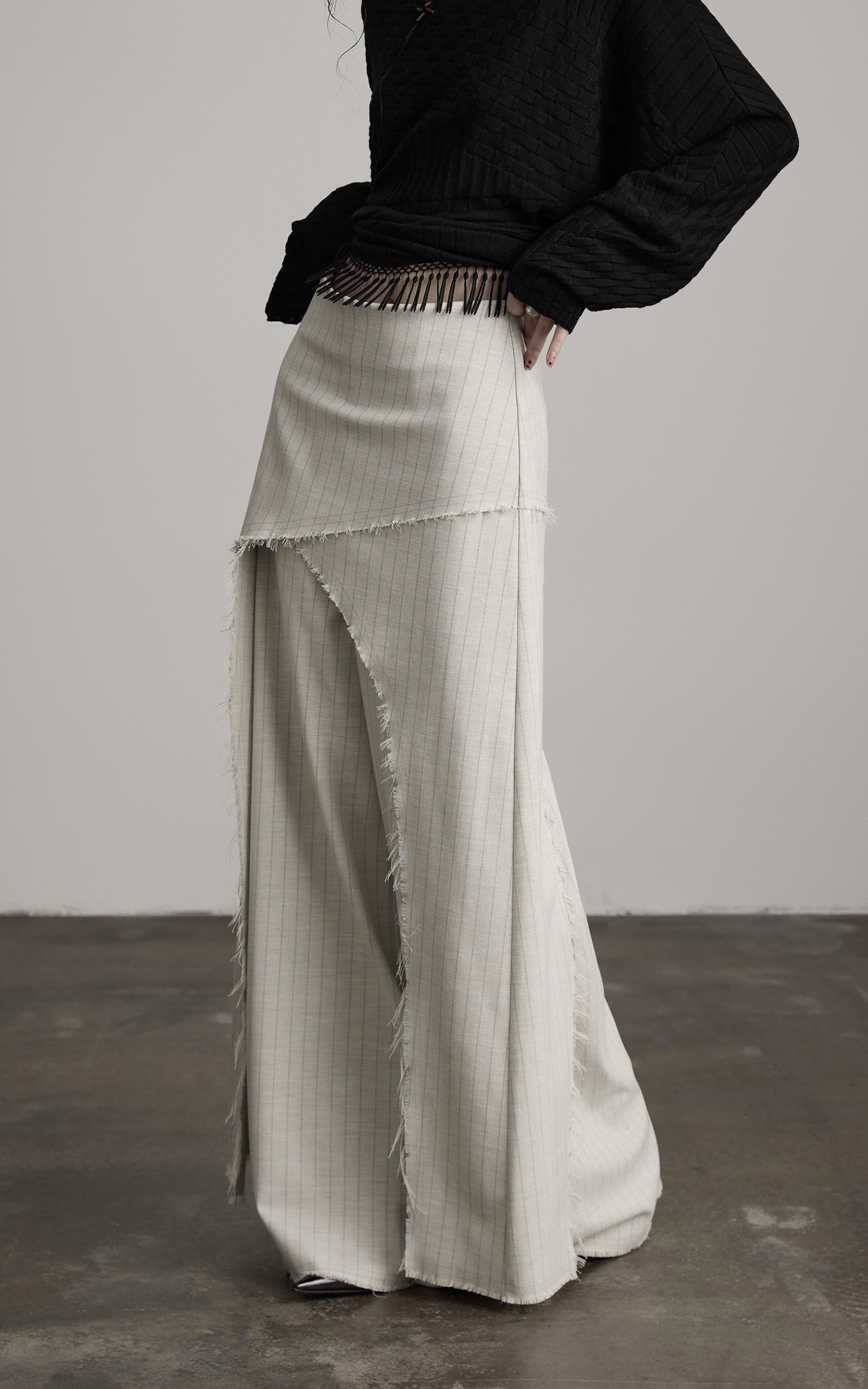 <tc>INDULGE</tc> Jupe-pantalon large à couches déstructurées