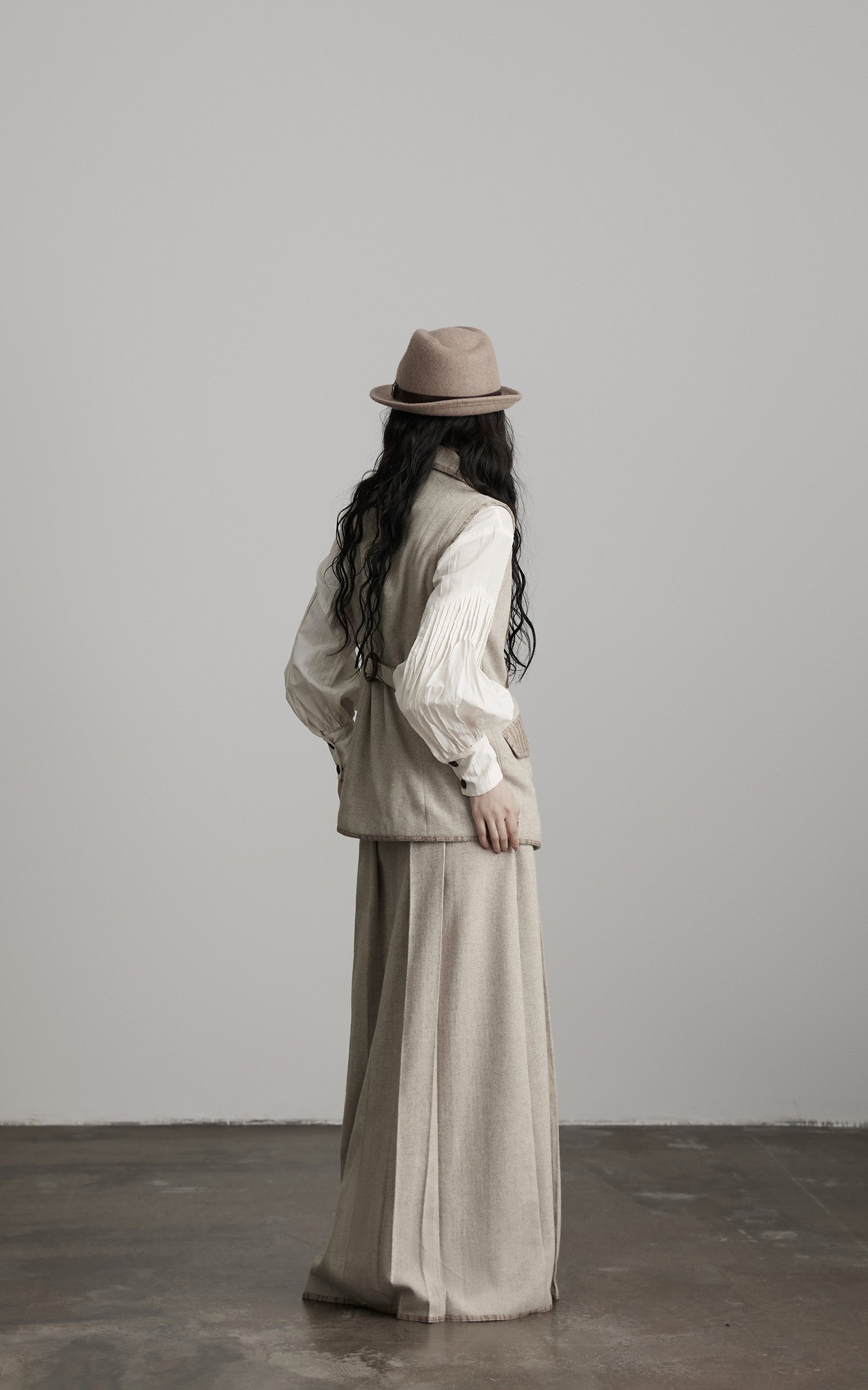 INDULGE Herringbone Pleated Maxi Skirt