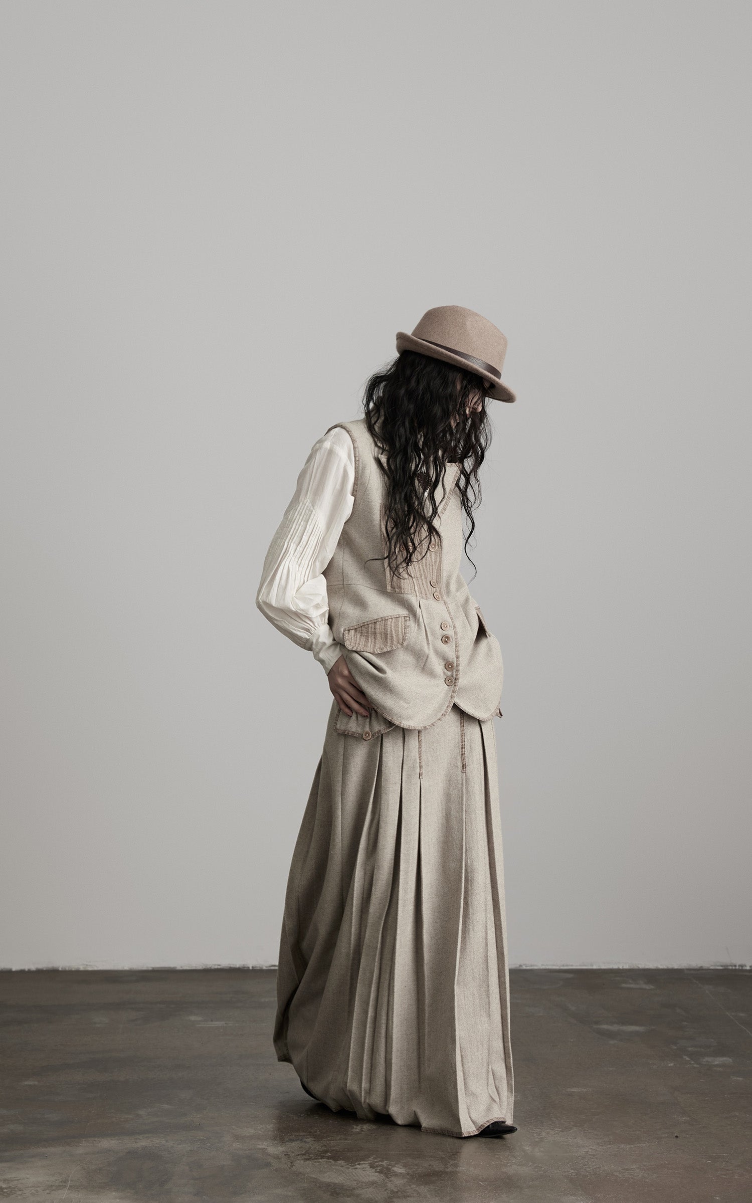 INDULGE Wool Patchwork Vest with Textured Panels