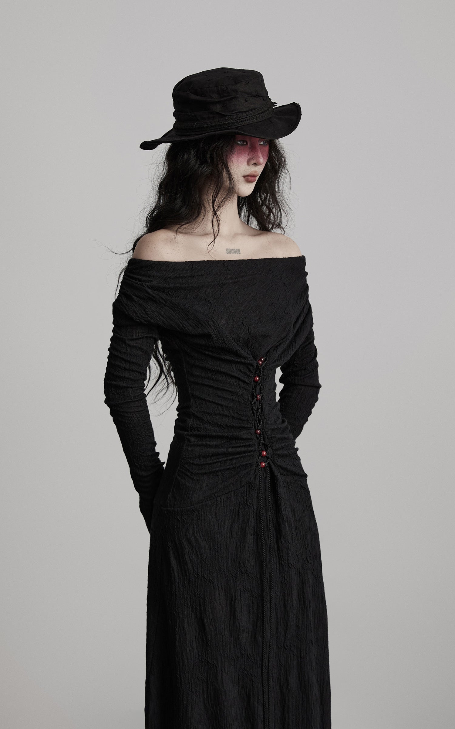 <tc>INDULGE</tc> Texturiertes, gerafftes, drapiertes Maxikleid