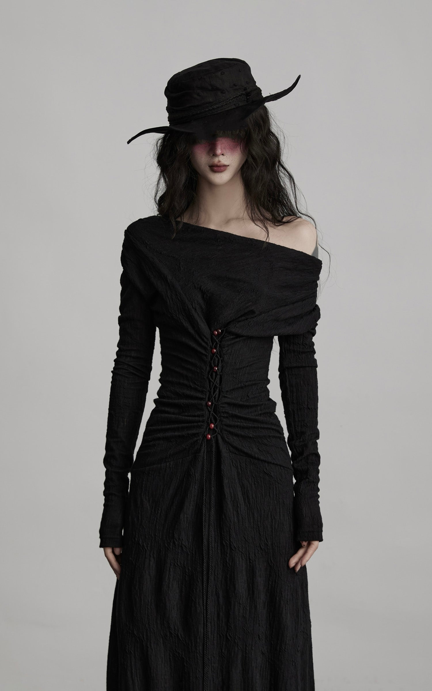 <tc>INDULGE</tc> Texturiertes, gerafftes, drapiertes Maxikleid