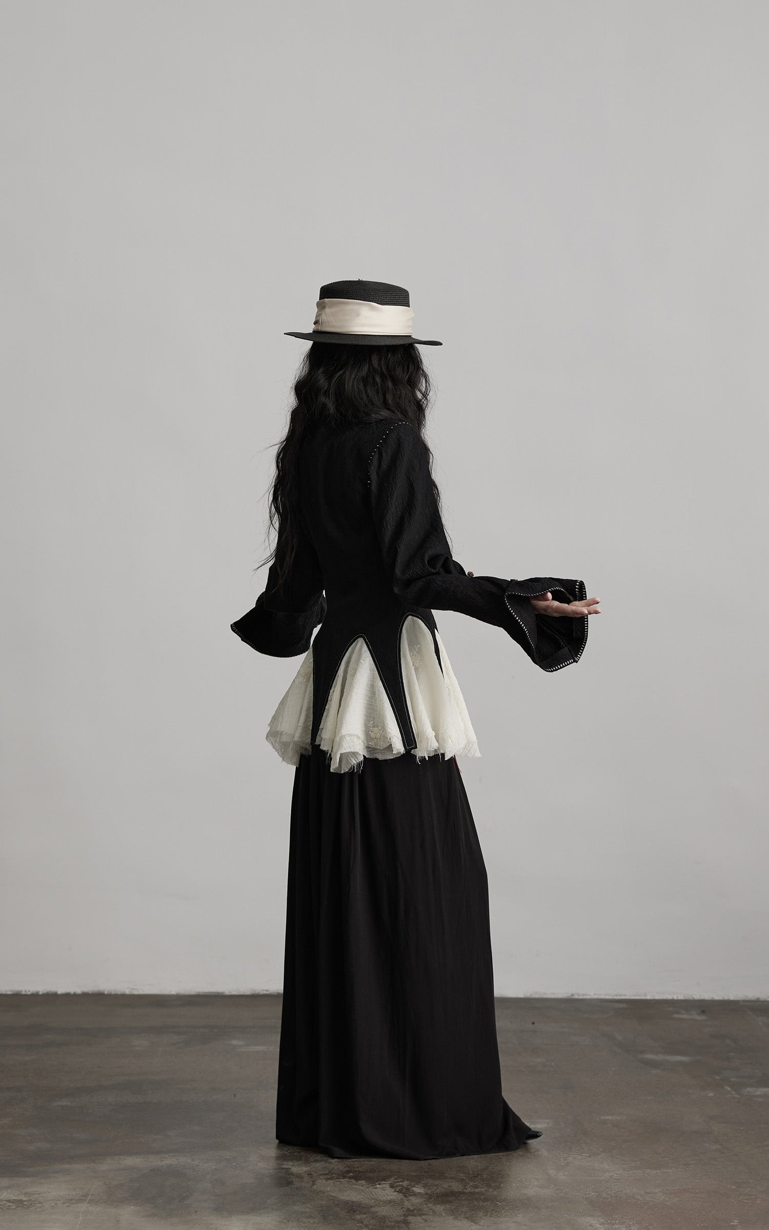 INDULGE Structured Crinkle Sculptural Peplum Jacket