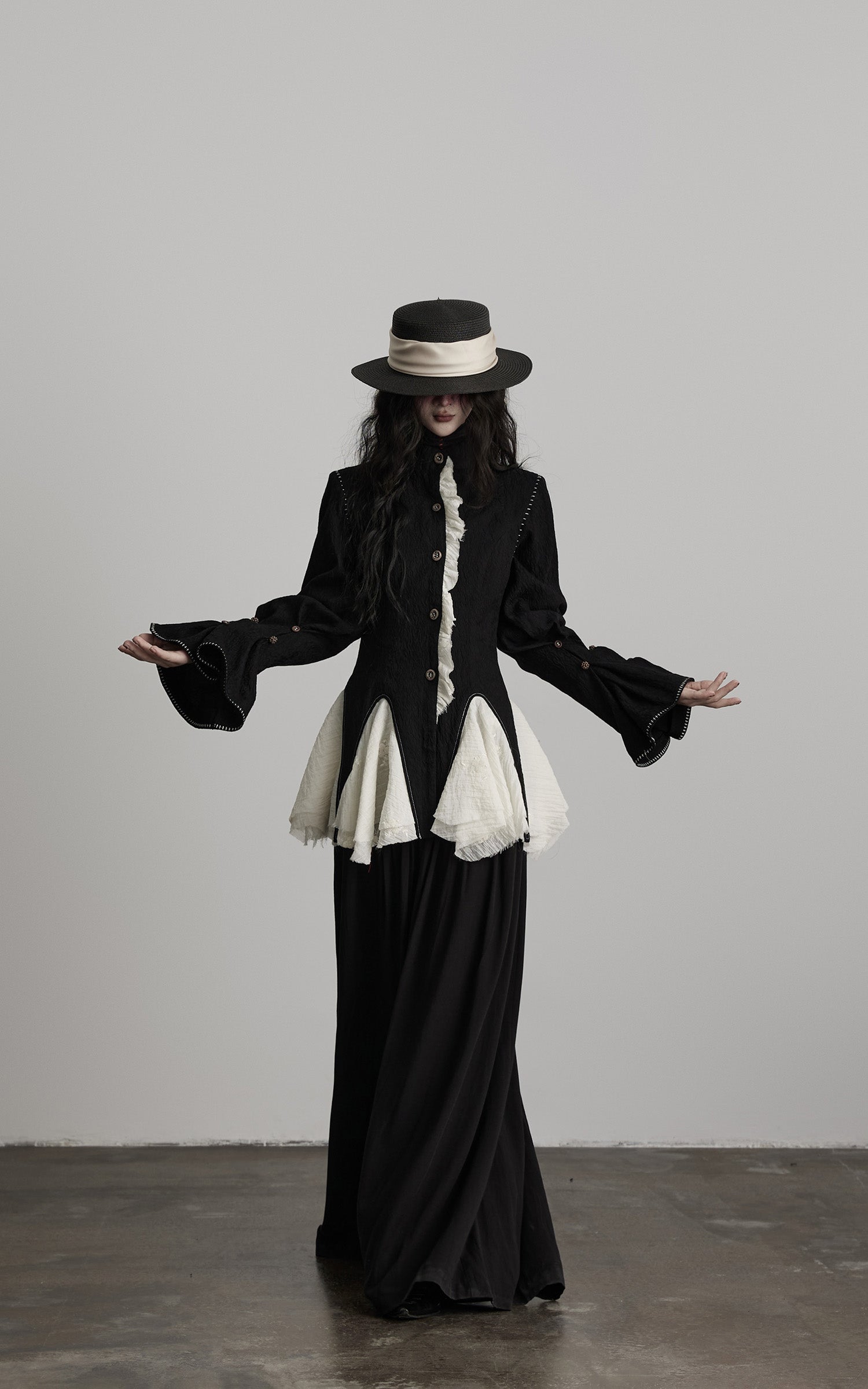 INDULGE Structured Crinkle Sculptural Peplum Jacket