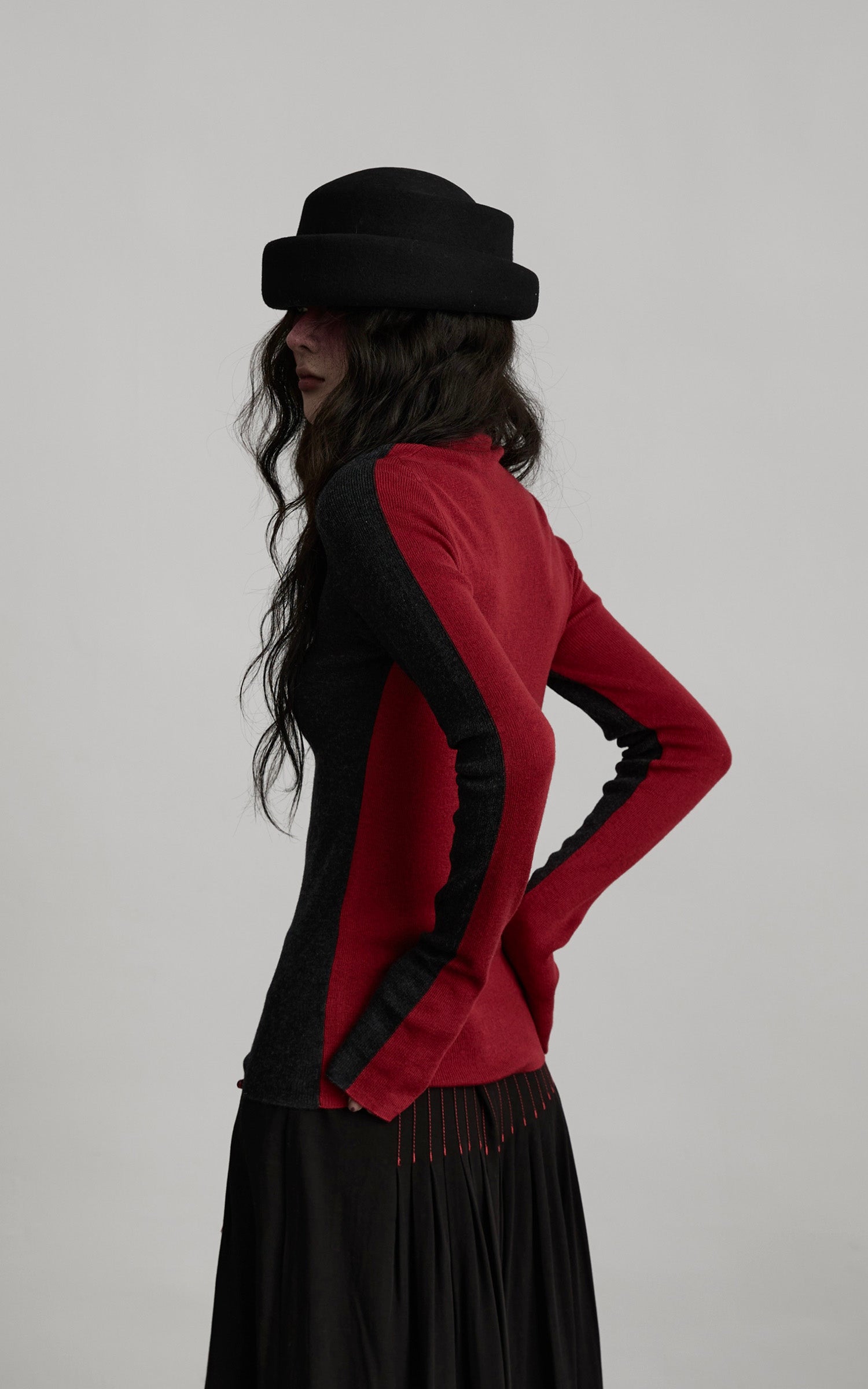 INDULGE Contrast Panel Knit Top