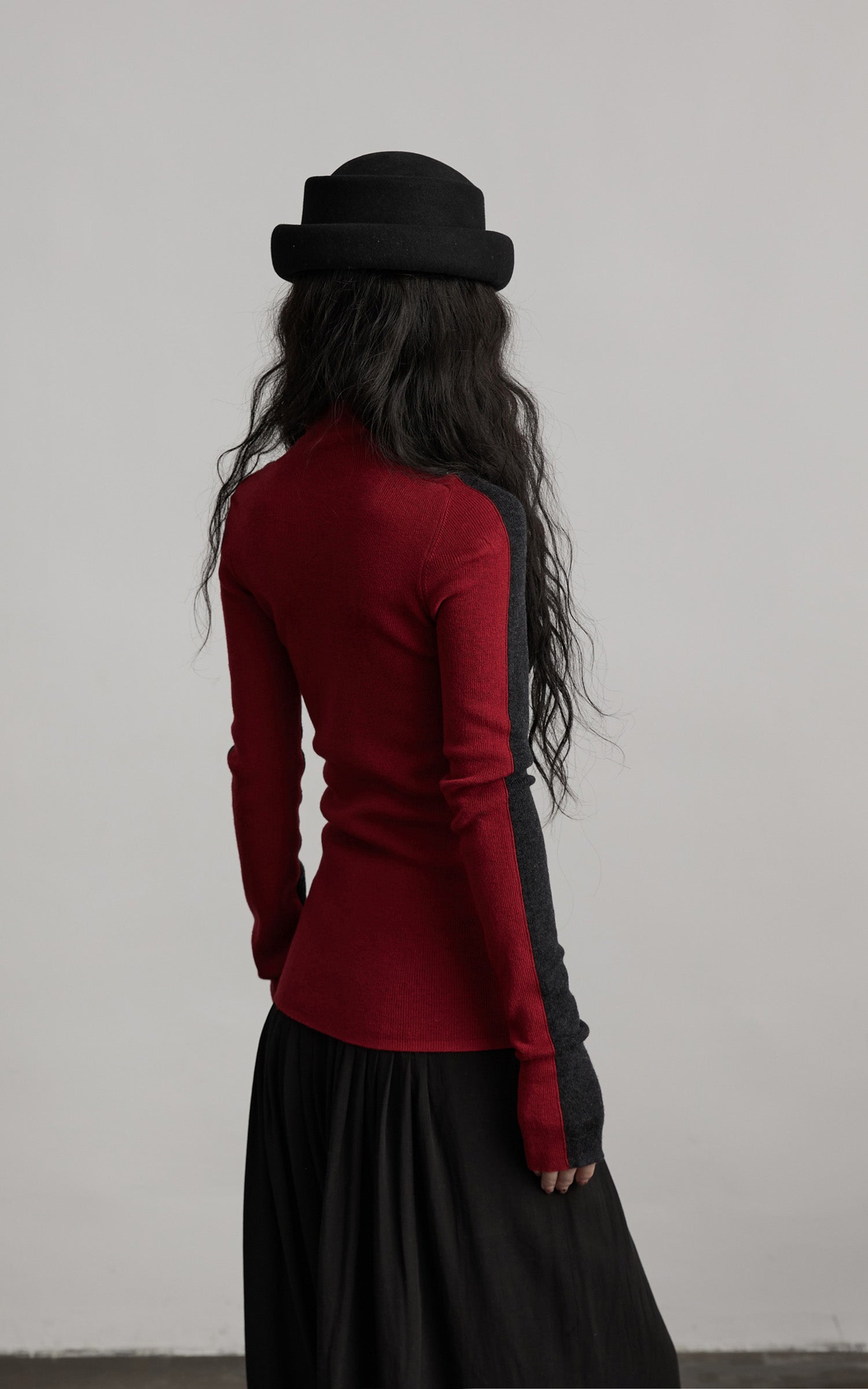 INDULGE Contrast Panel Knit Top