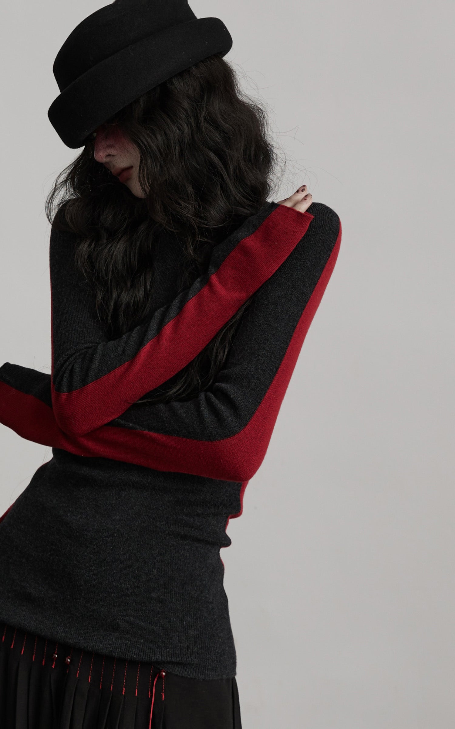 INDULGE Contrast Panel Knit Top