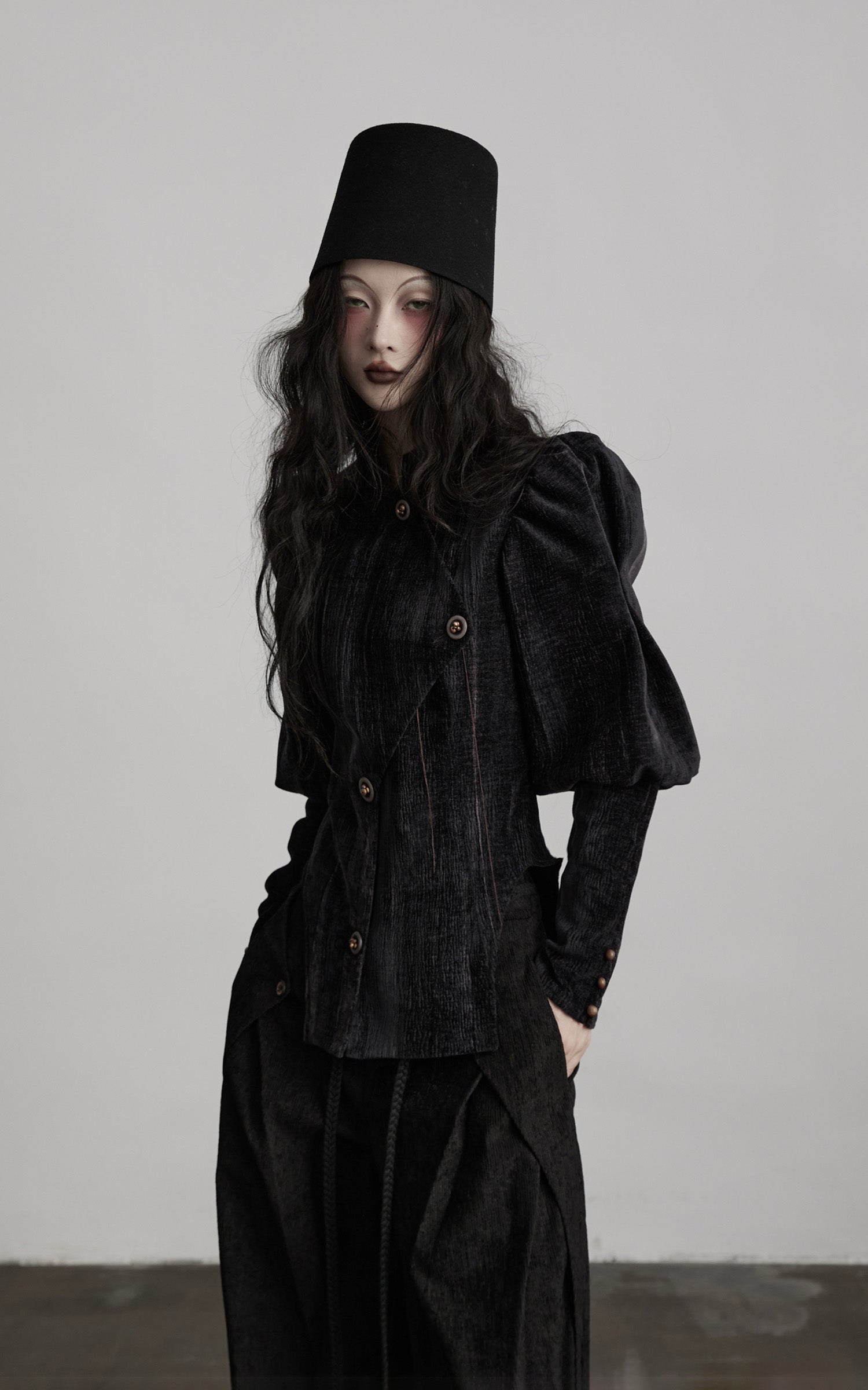 <tc>INDULGE</tc> Veste en velours sculpté à manches structurées