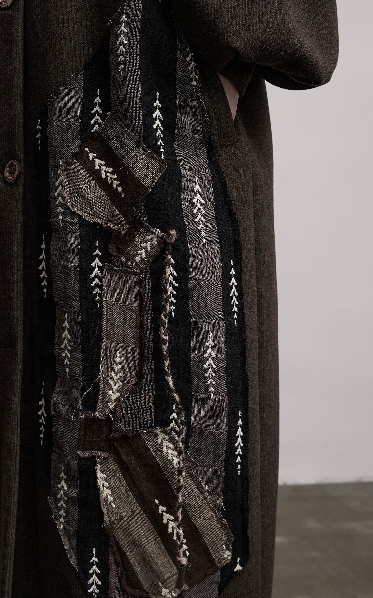 INDULGE Patchwork Embroidered Long Coat