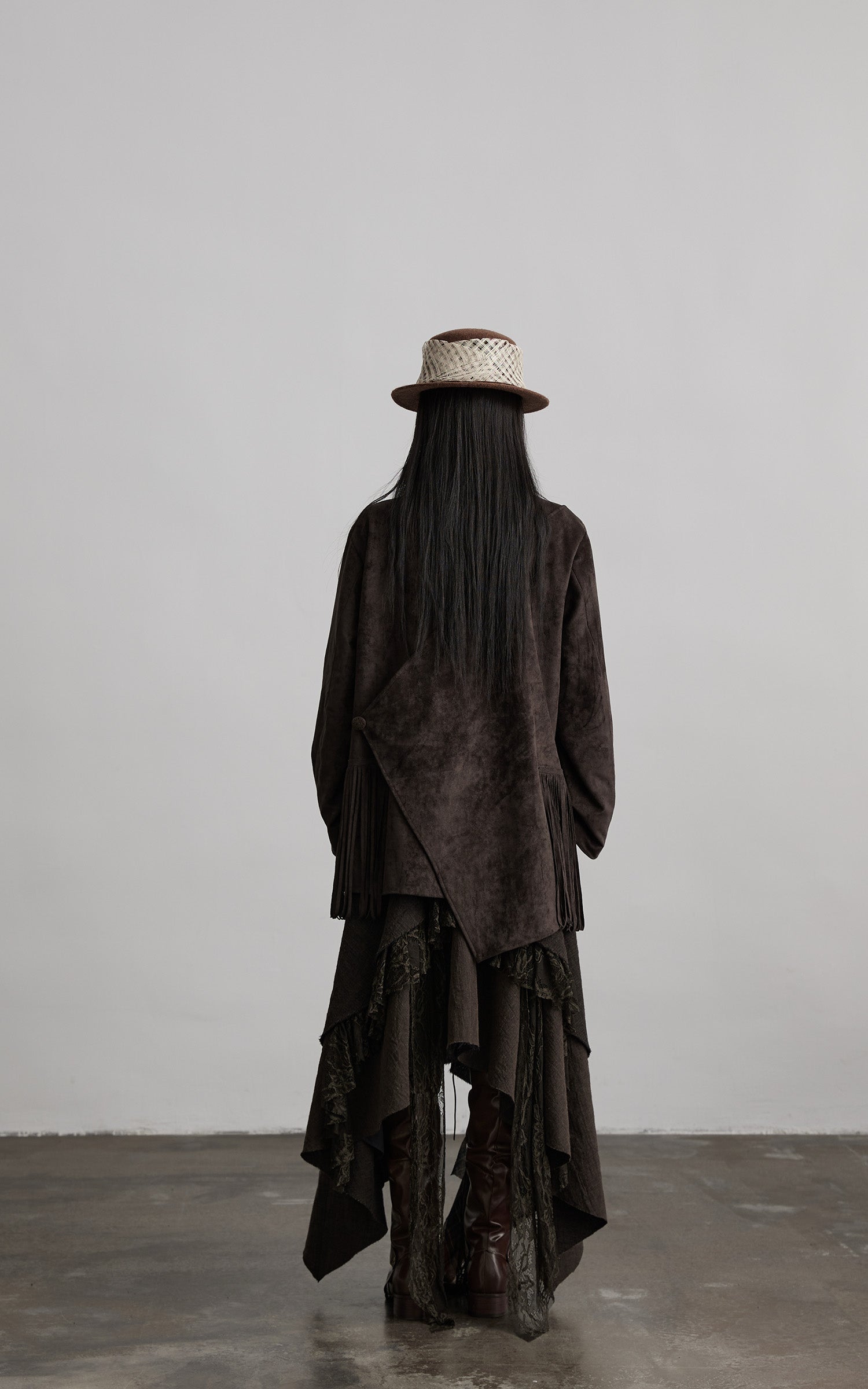 <tc>INDULGE</tc> Asymmetrische Jacke mit Fransensaum und Struktur