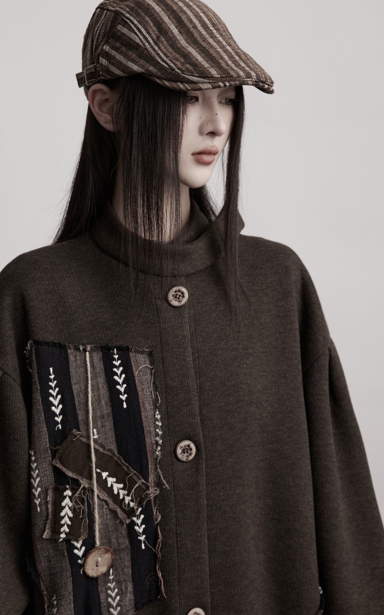 INDULGE Patchwork Embroidered Long Coat