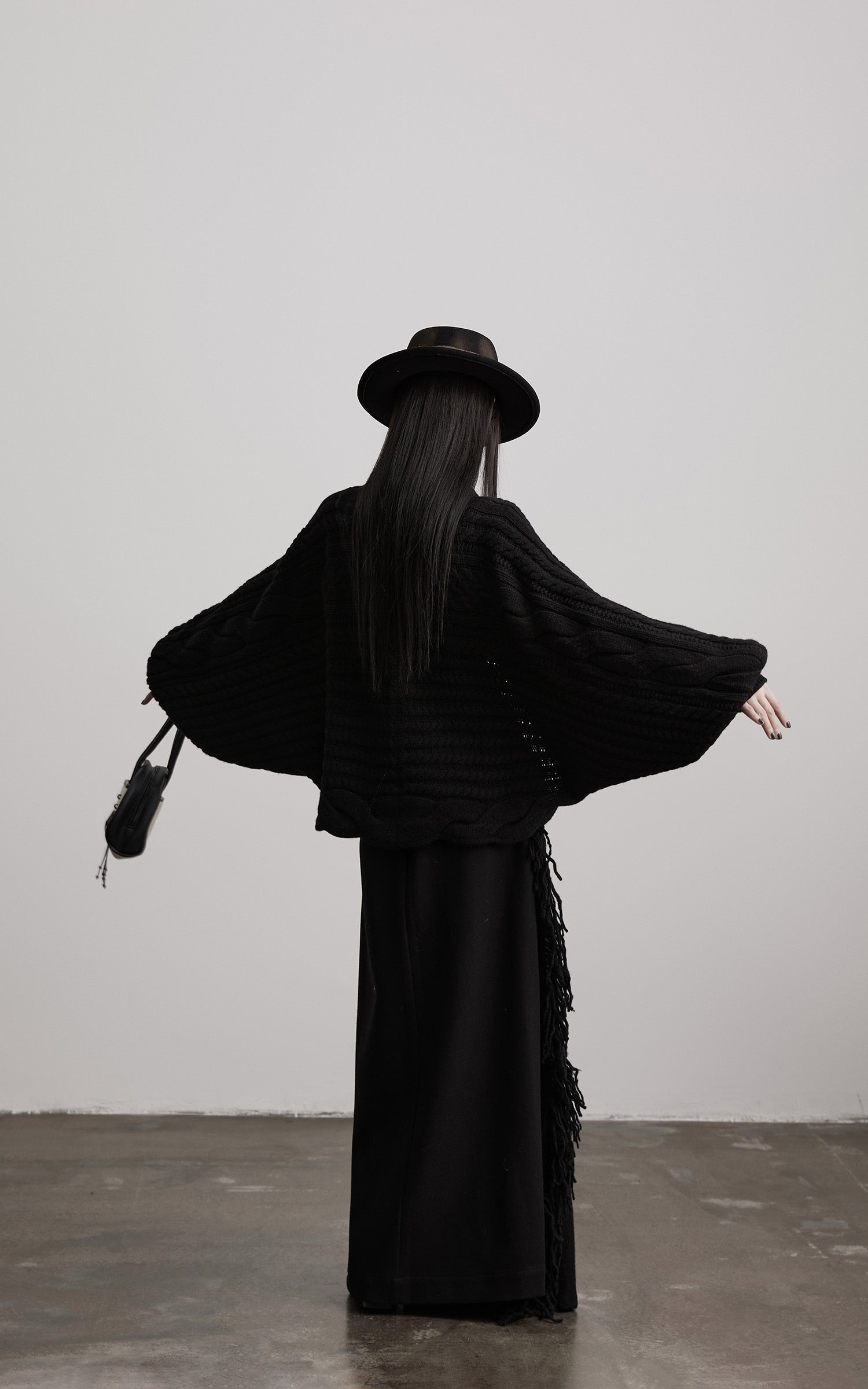 INDULGE Sculptural Cable-Knit Cardigan with Oversized Sleeves