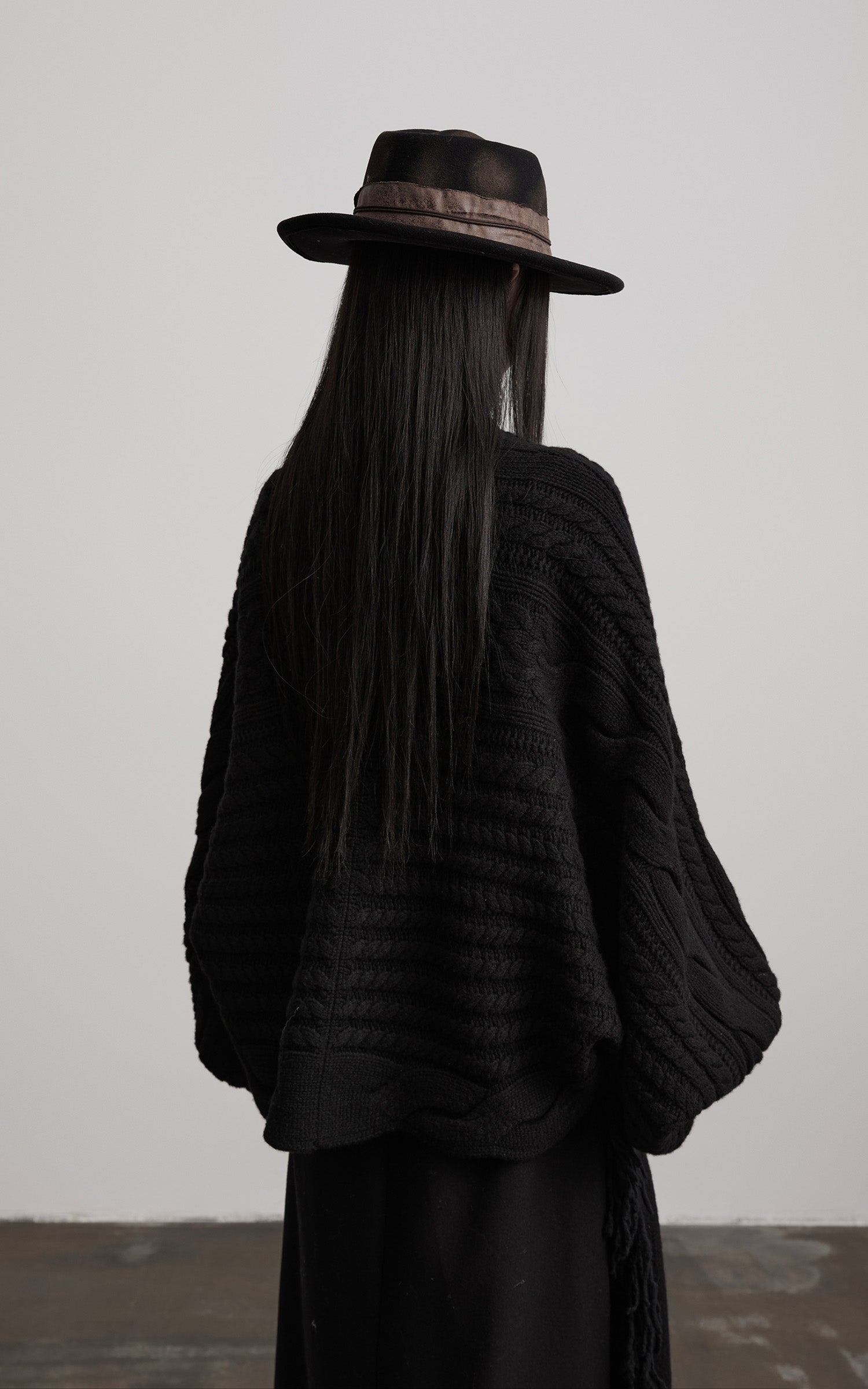 INDULGE Sculptural Cable-Knit Cardigan with Oversized Sleeves