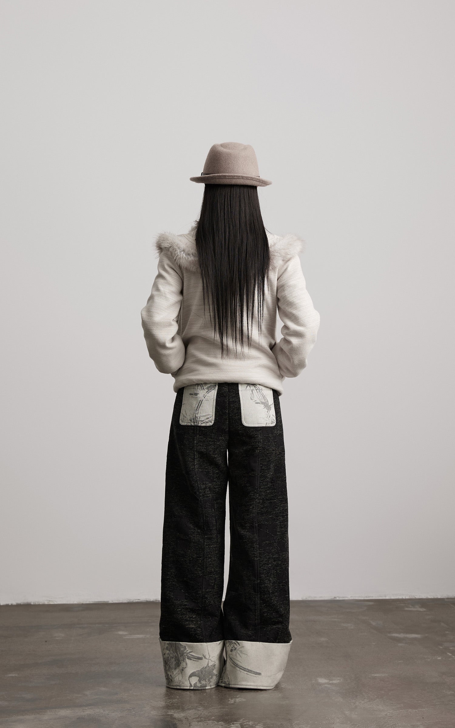 INDULGE Faux Fur-Panel Textured Jacket