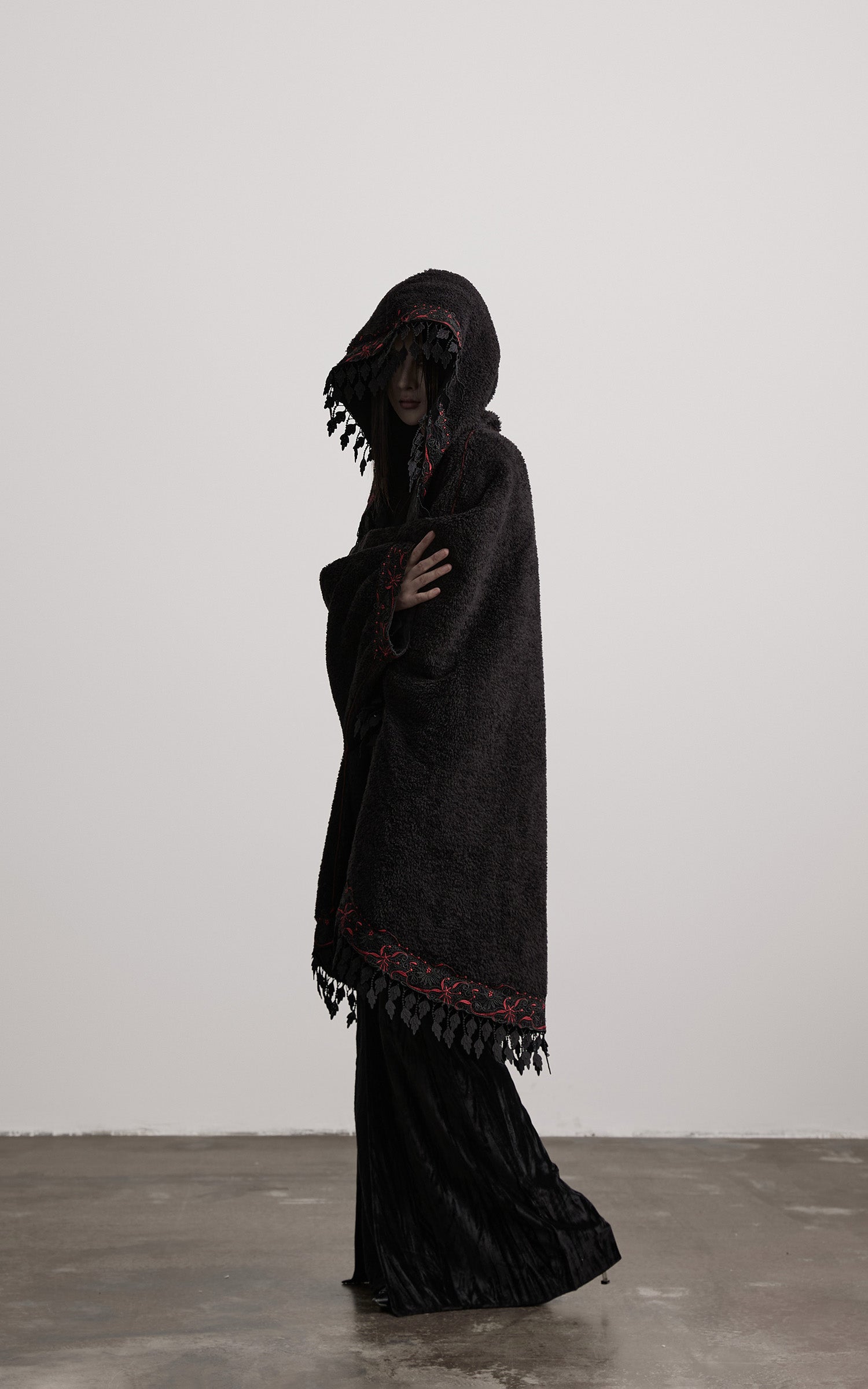 INDULGE Embroidered Hooded Cloak Jacket