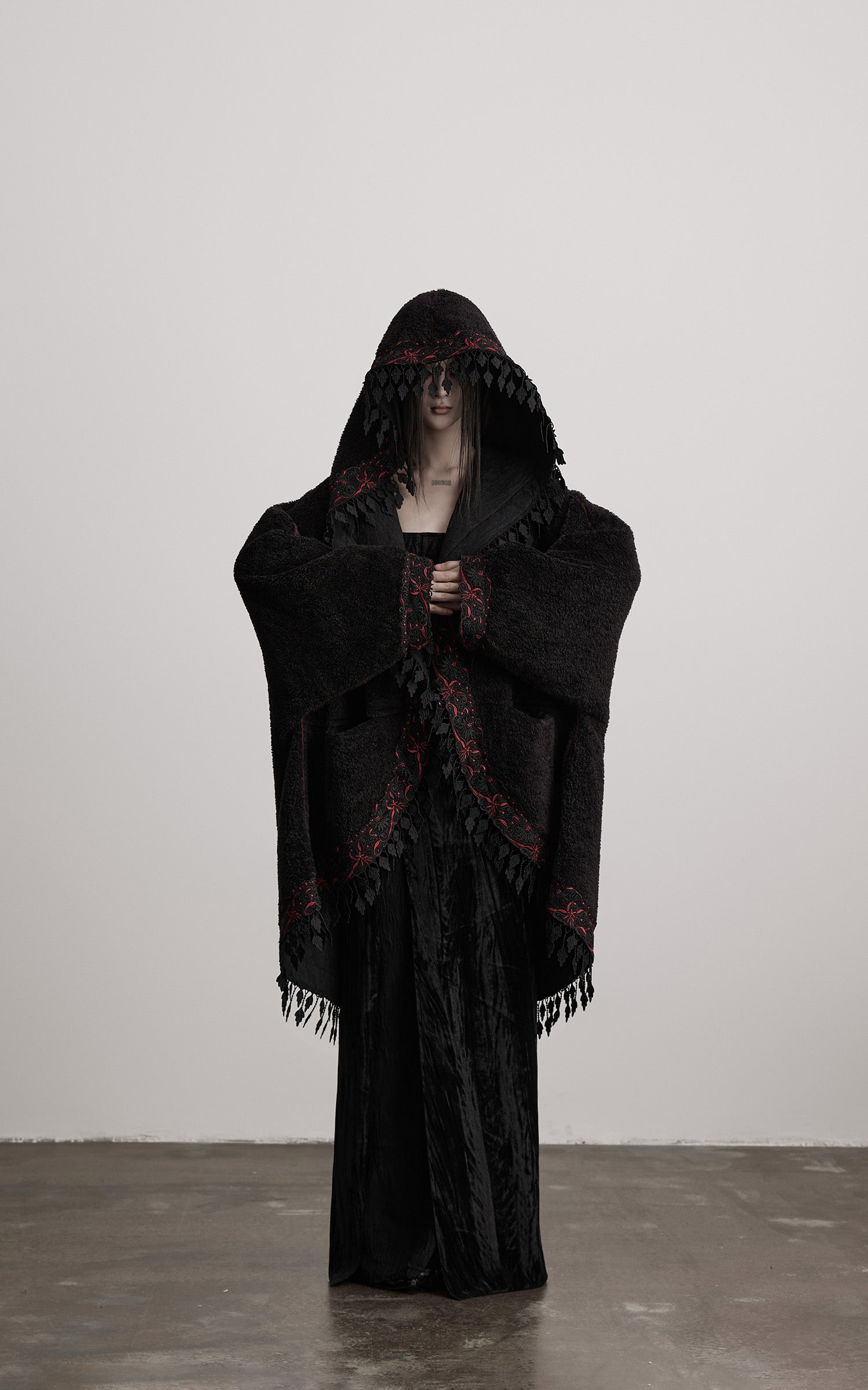 INDULGE Embroidered Hooded Cloak Jacket