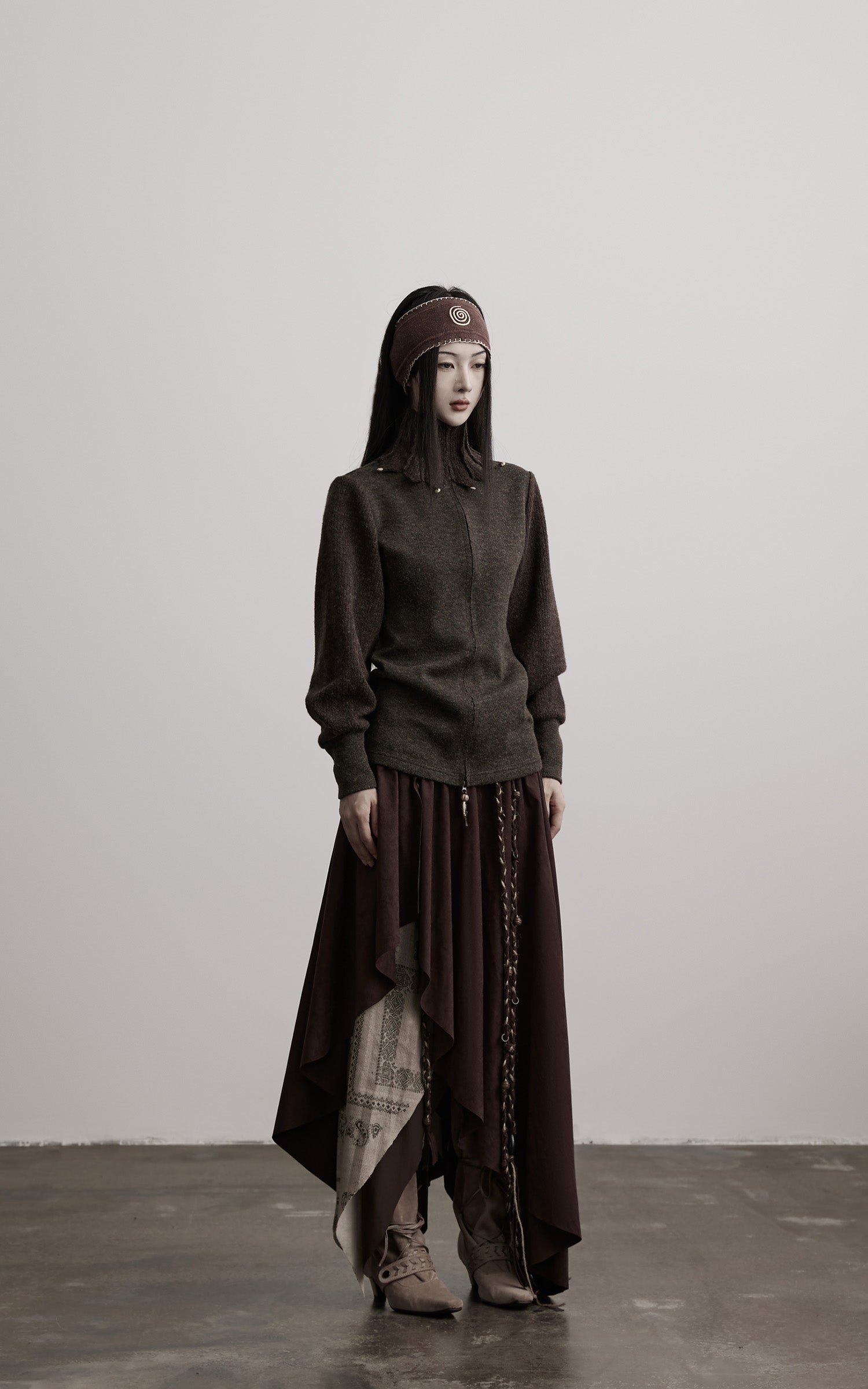 INDULGE Layered Asymmetric Skirt with Braided Rope Detail