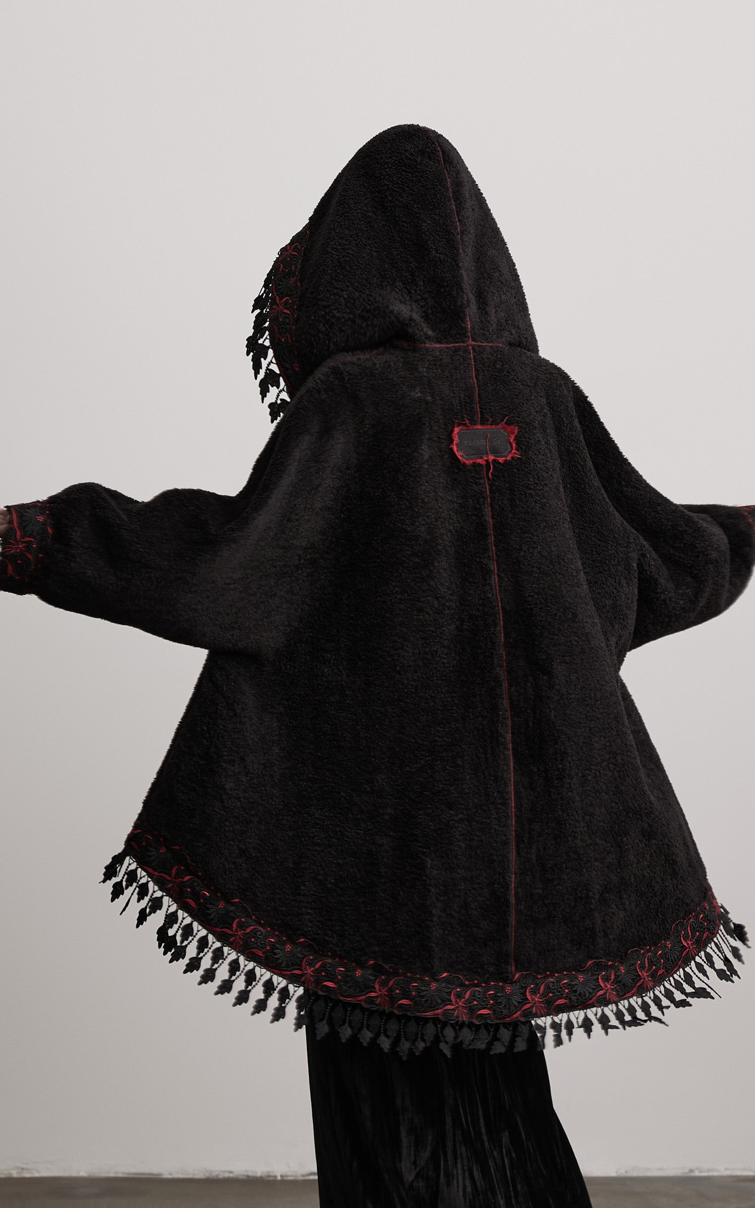INDULGE Embroidered Hooded Cloak Jacket