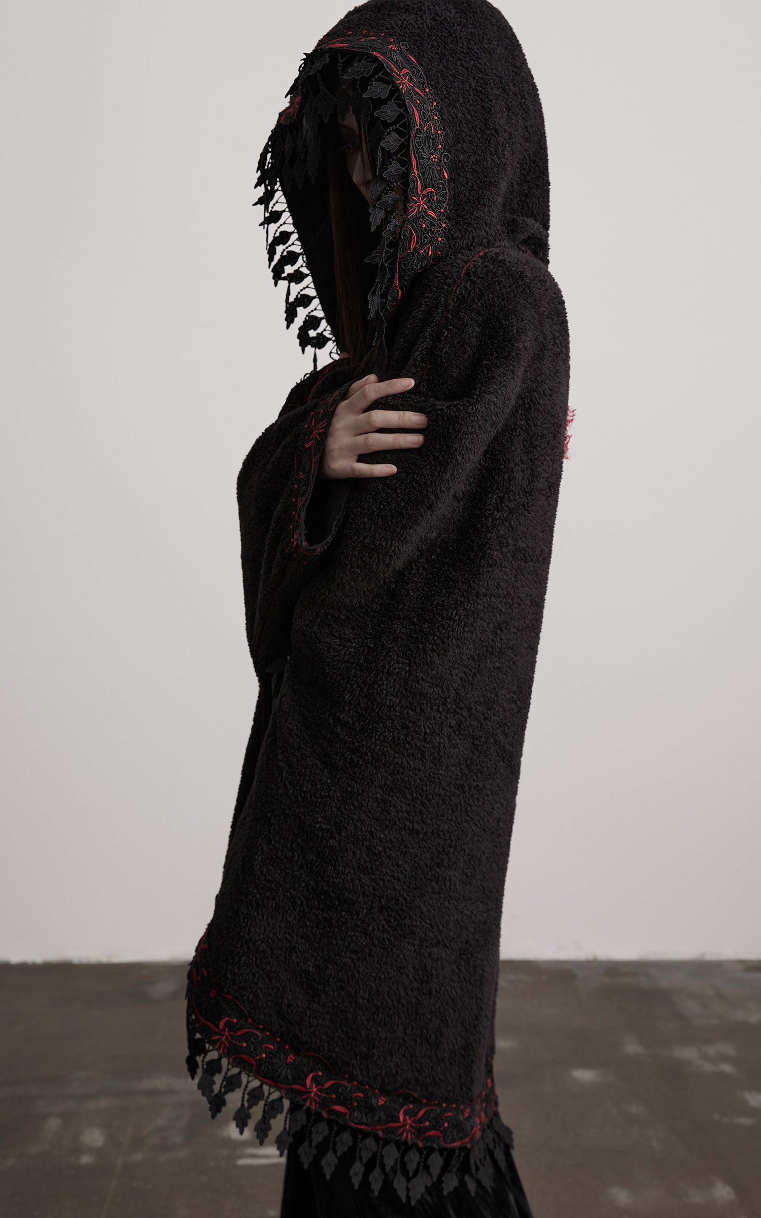 INDULGE Embroidered Hooded Cloak Jacket