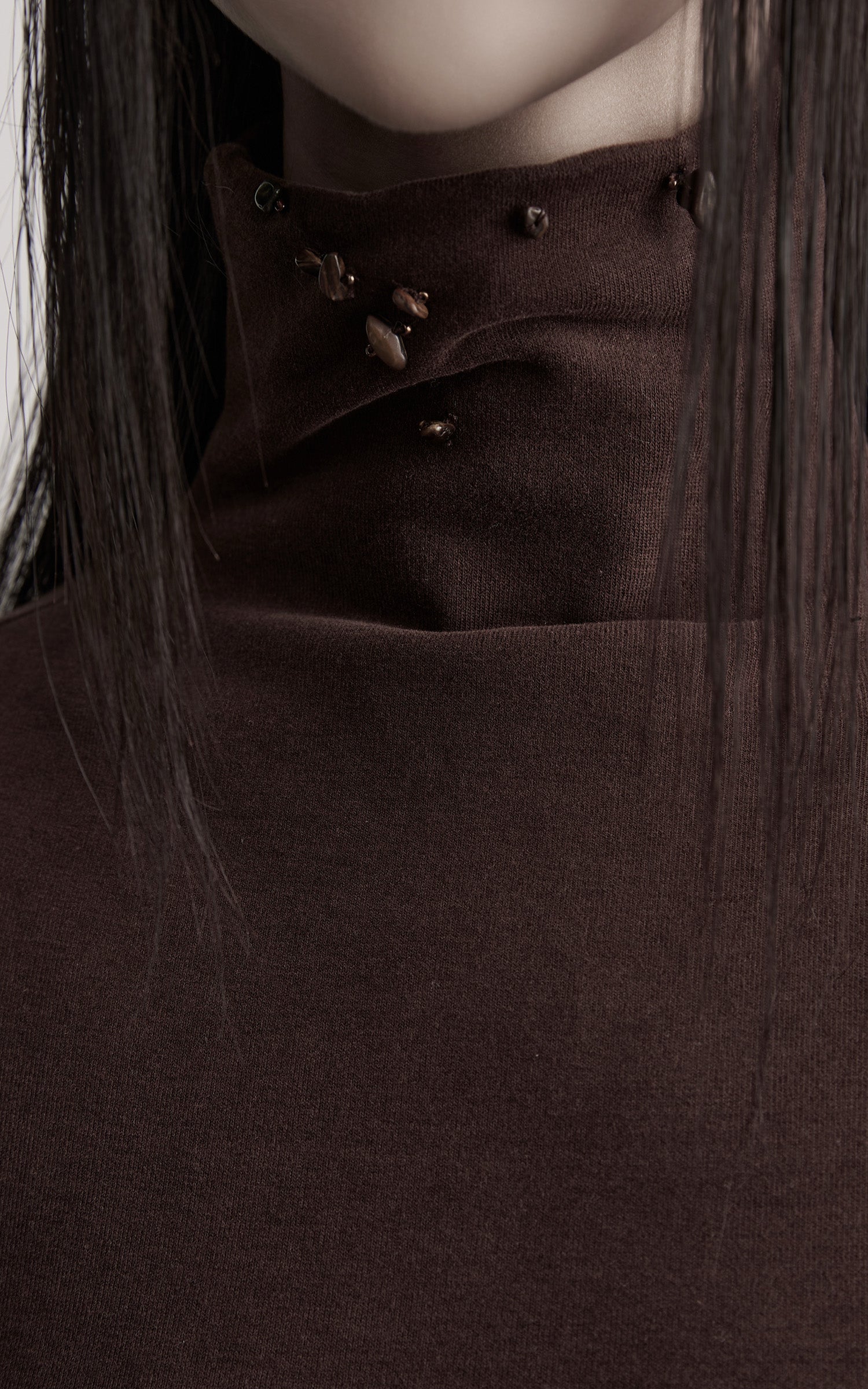 INDULGE Beaded Contour High-Neck Top