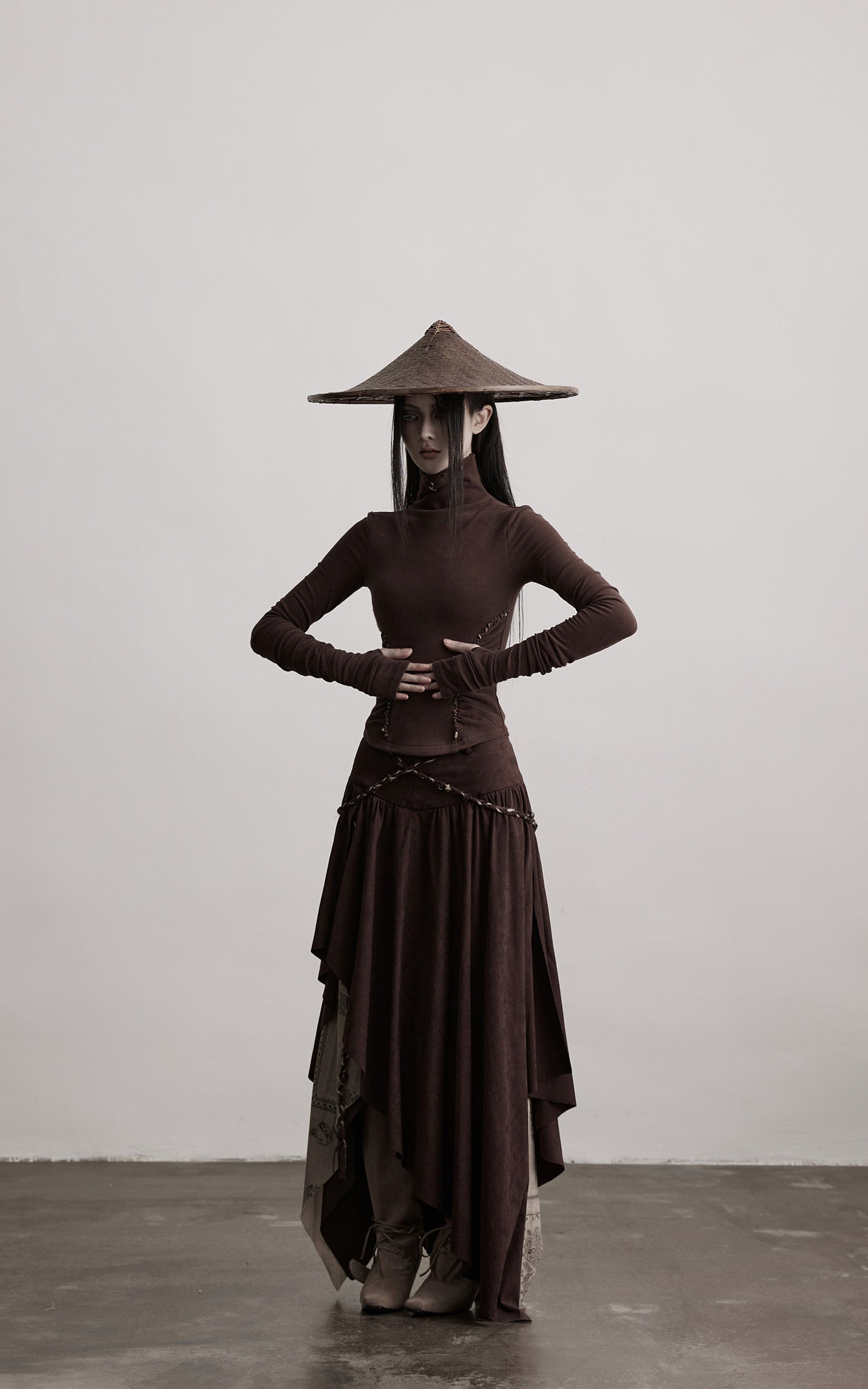 INDULGE Beaded Contour High-Neck Top