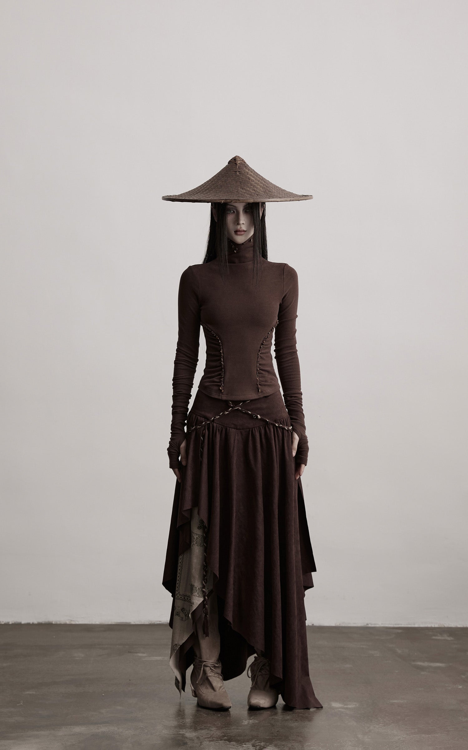 INDULGE Beaded Contour High-Neck Top