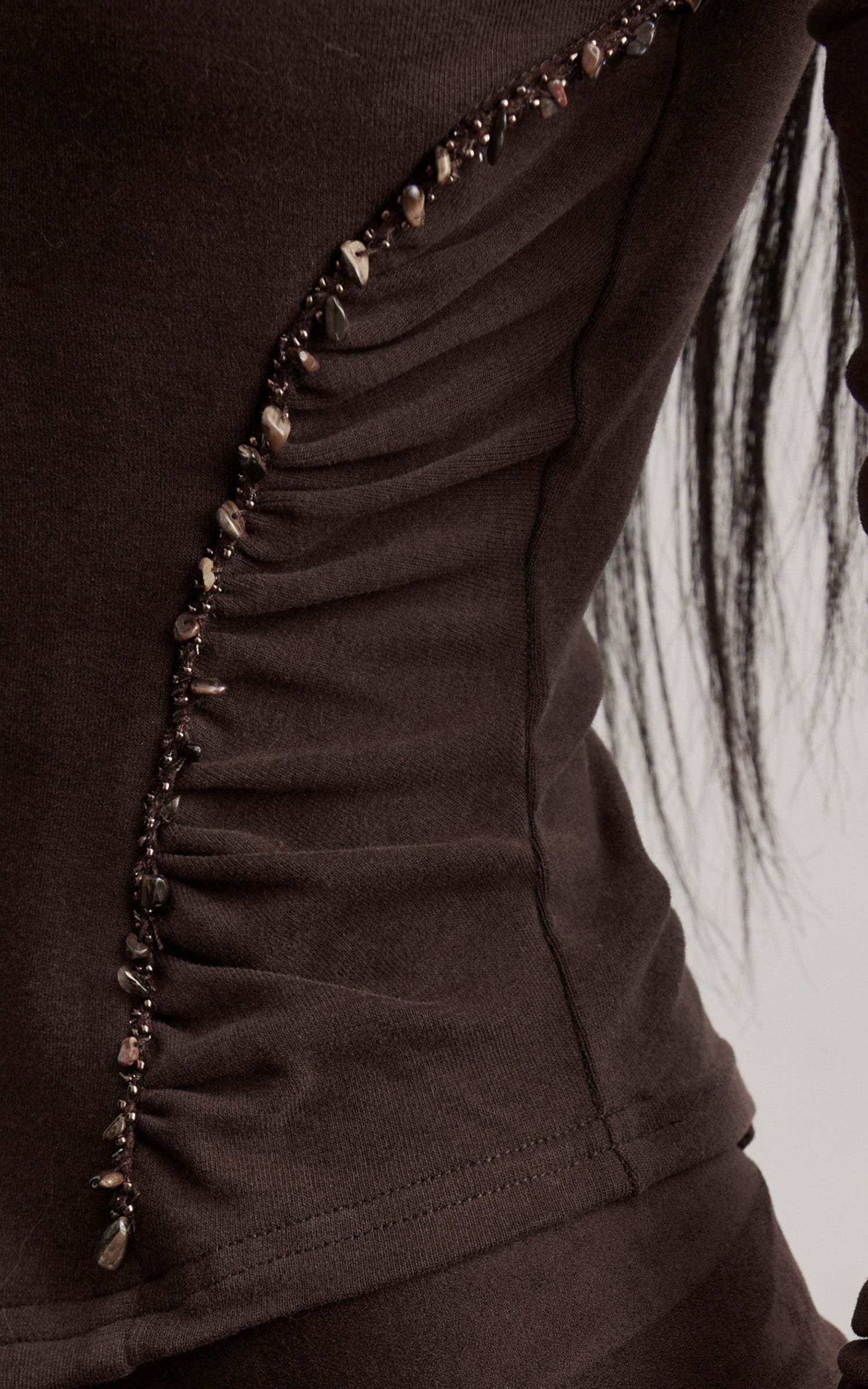 INDULGE Beaded Contour High-Neck Top