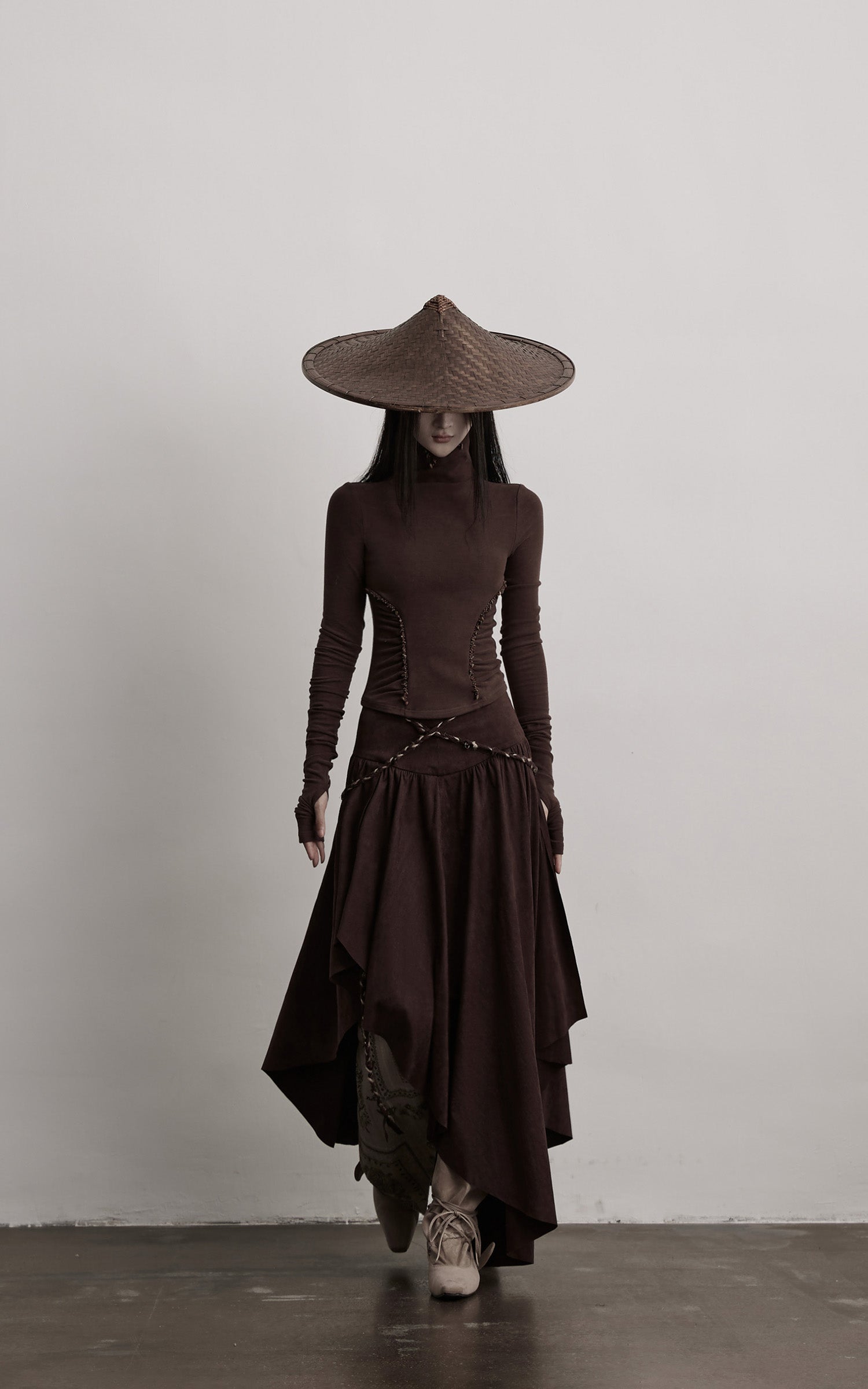 INDULGE Beaded Contour High-Neck Top