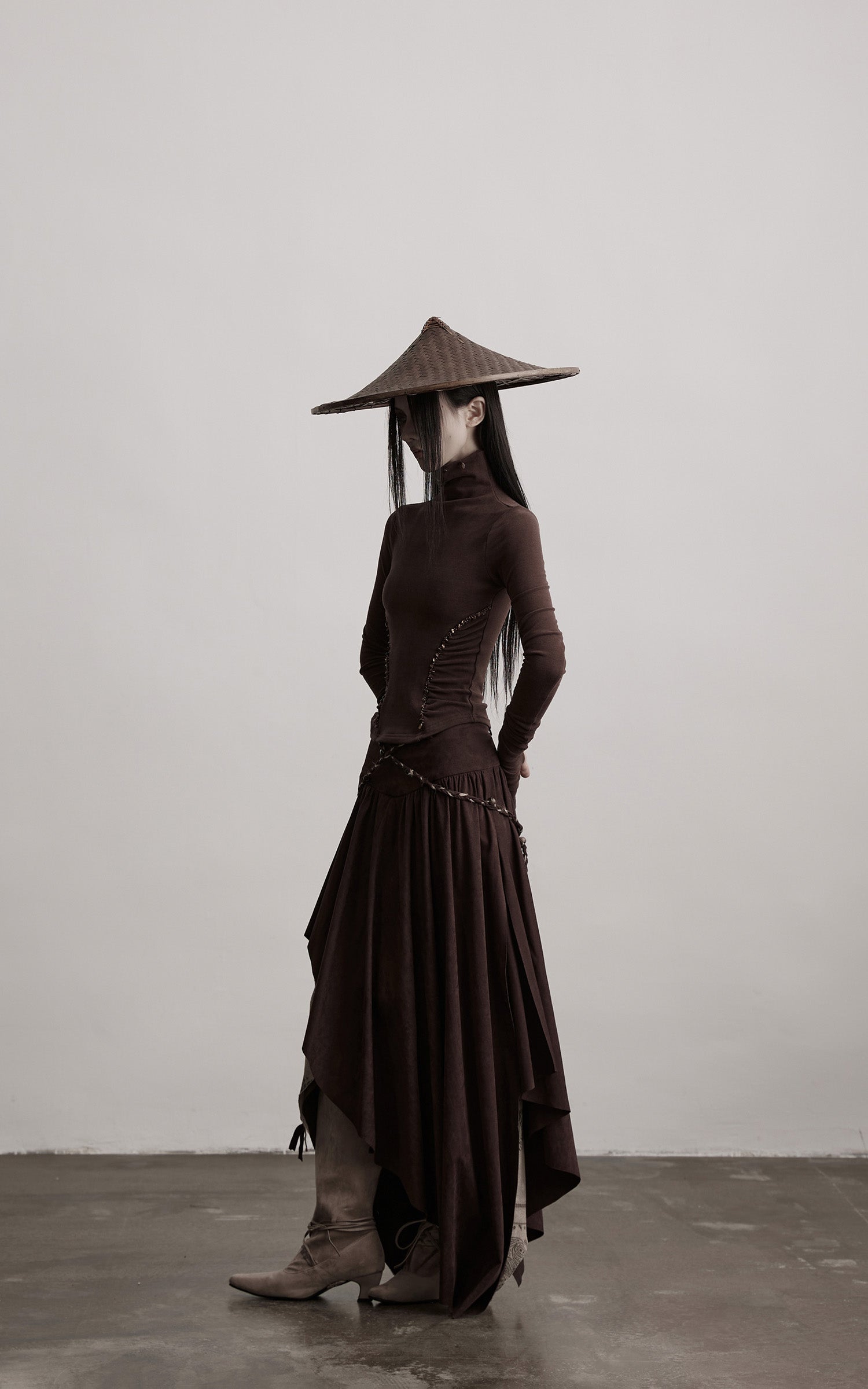 INDULGE Beaded Contour High-Neck Top