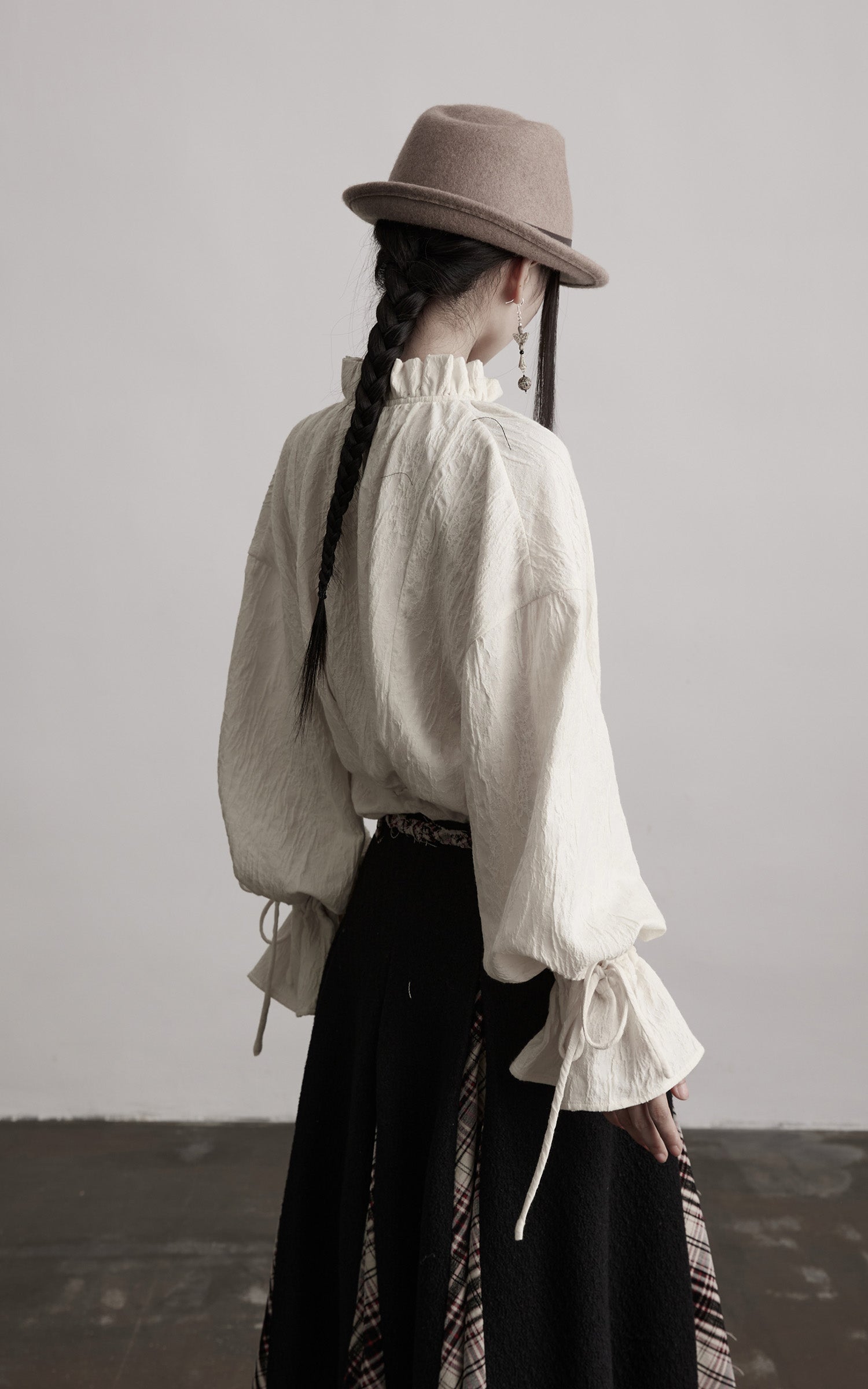 INDULGE Textured Gathered Sleeve Blouse