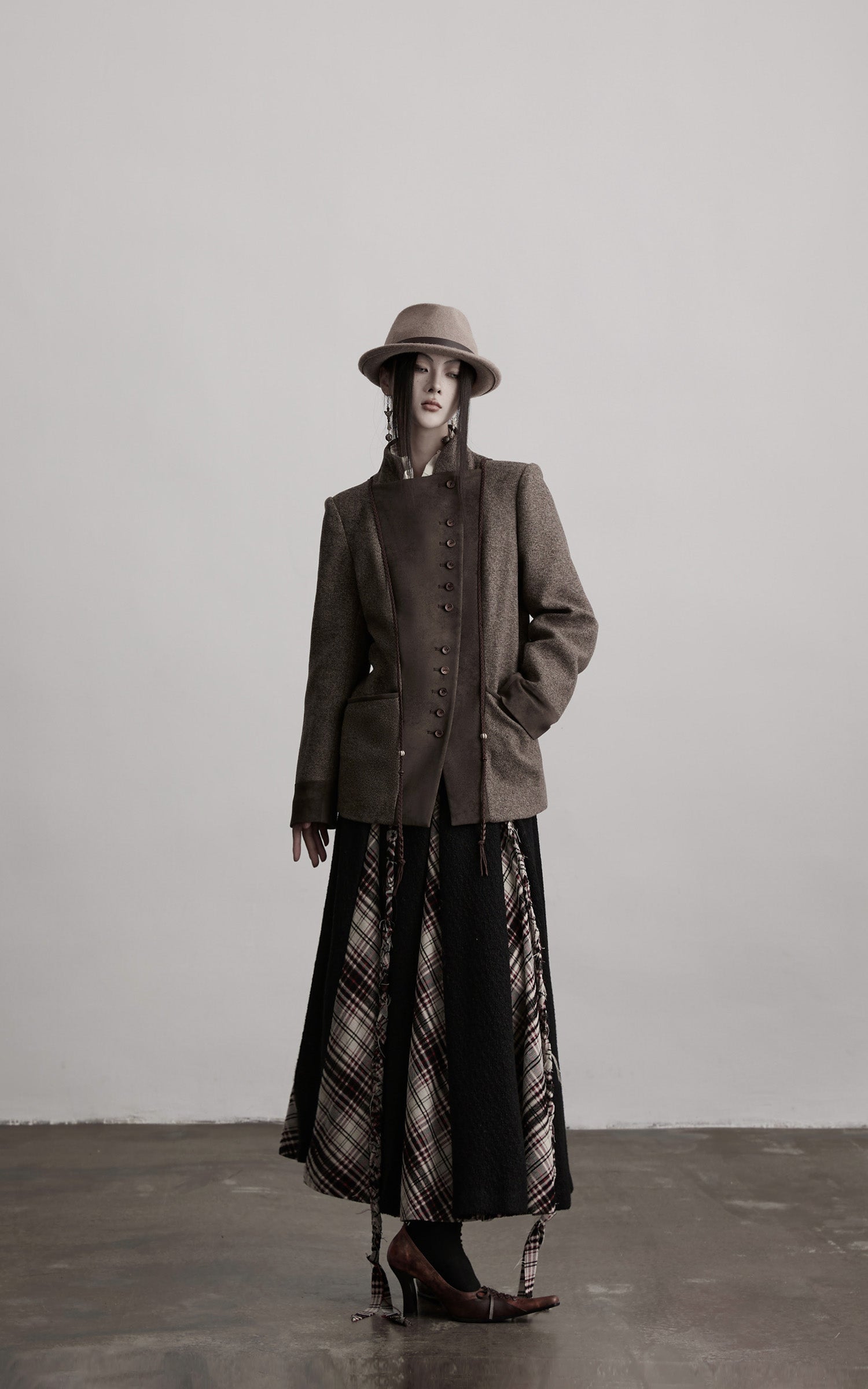 INDULGE Asymmetric Wool-Blend Structured Jacket