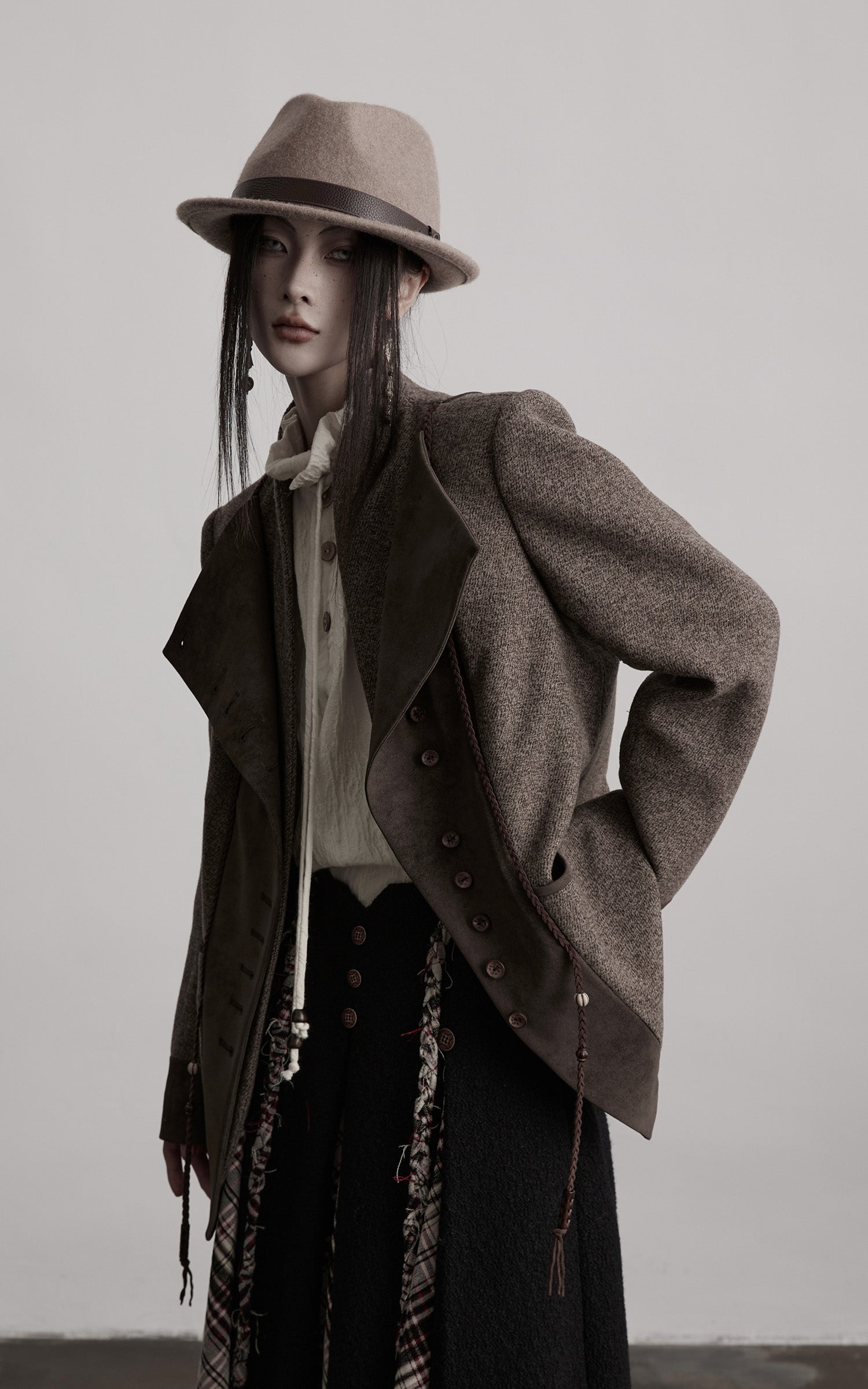 INDULGE Asymmetric Wool-Blend Structured Jacket