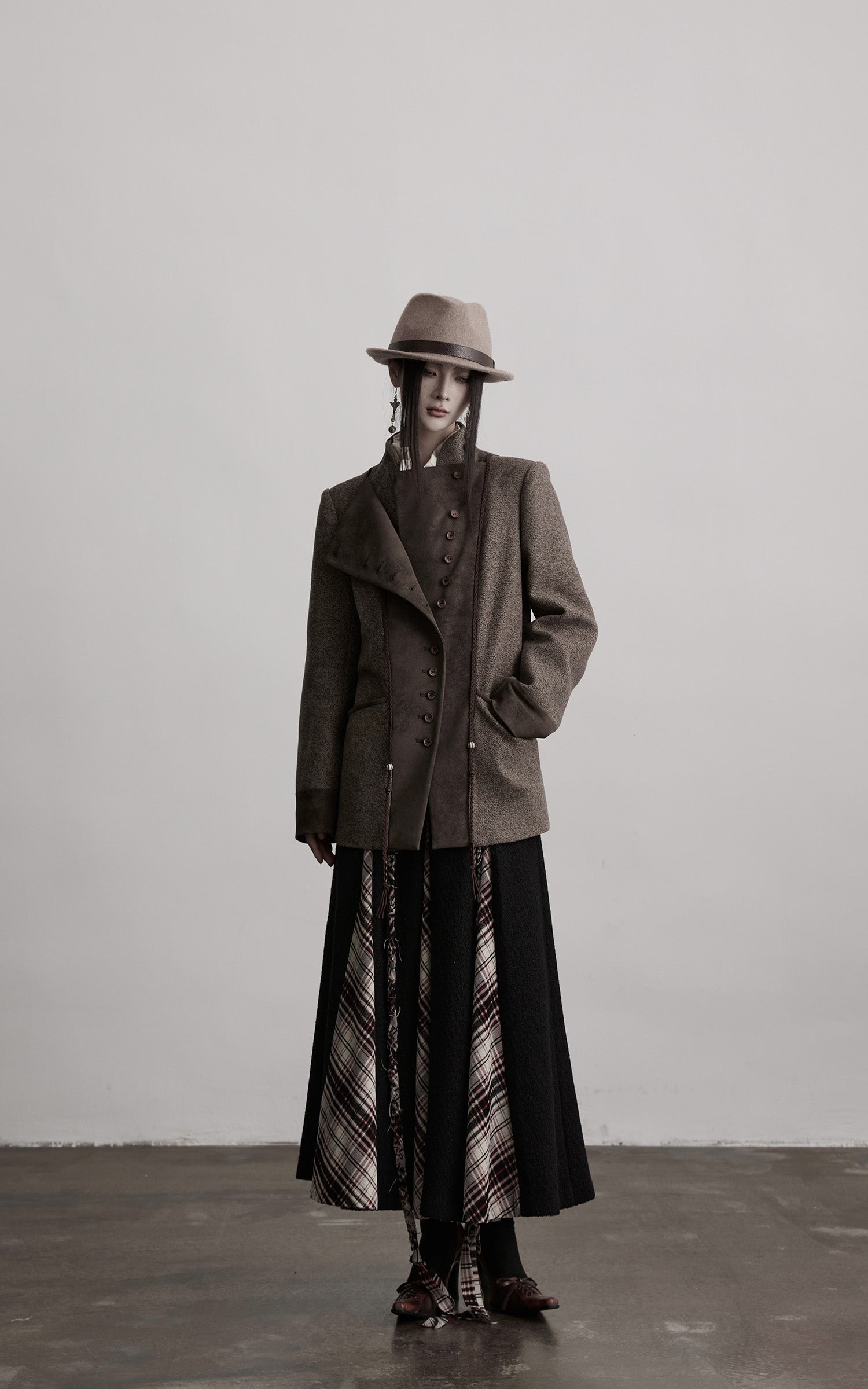 INDULGE Asymmetric Wool-Blend Structured Jacket