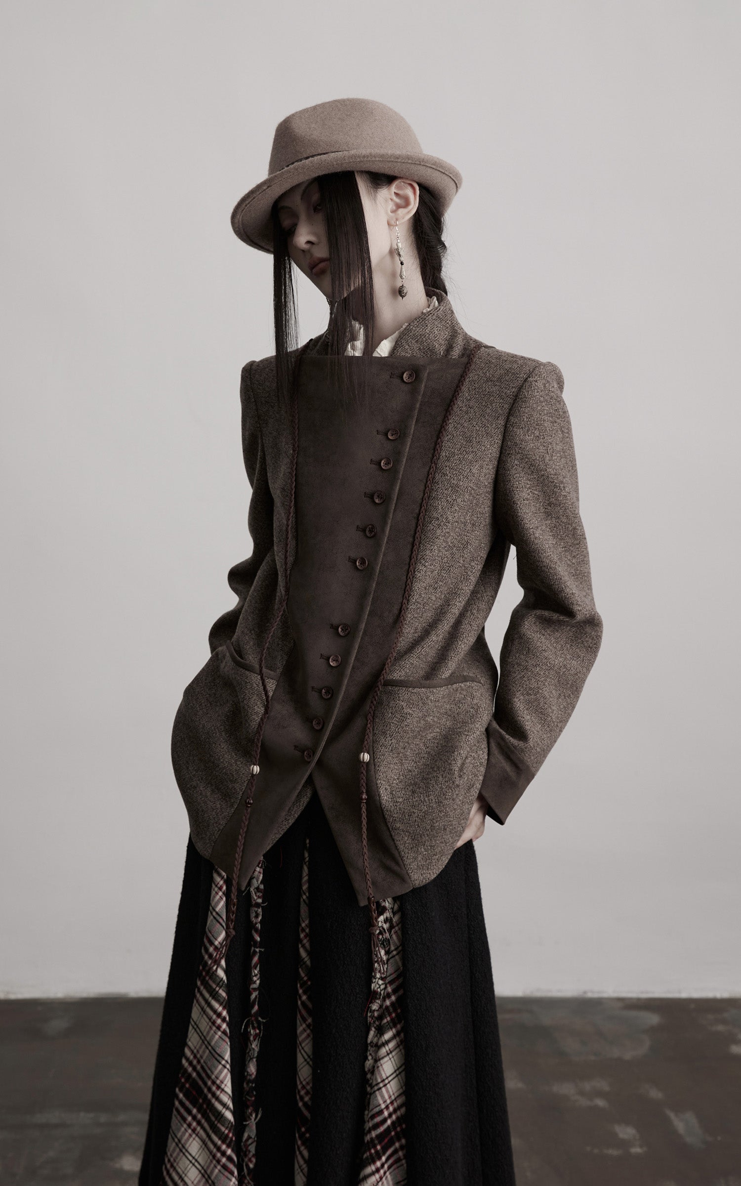 INDULGE Asymmetric Wool-Blend Structured Jacket