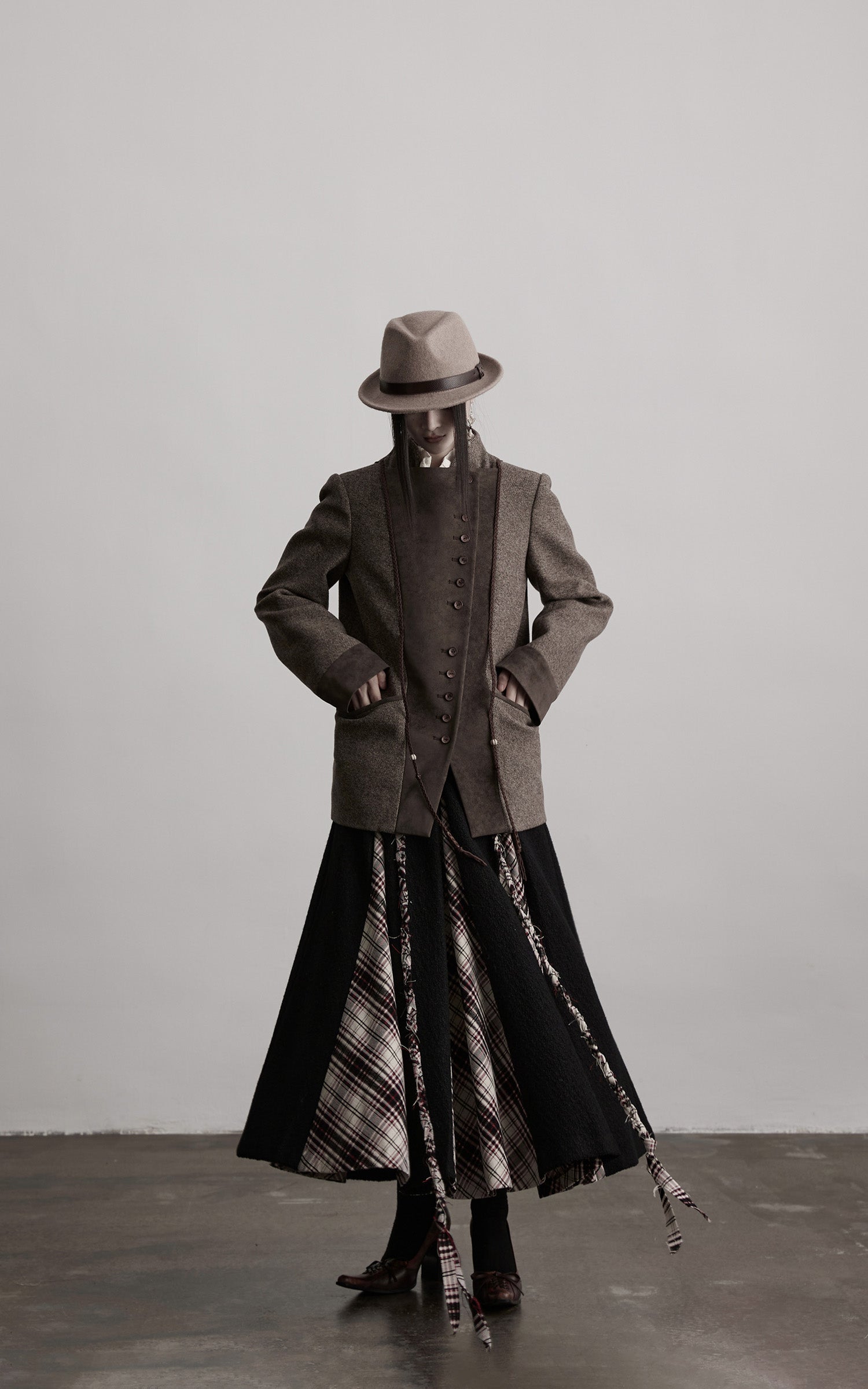 INDULGE Asymmetric Wool-Blend Structured Jacket