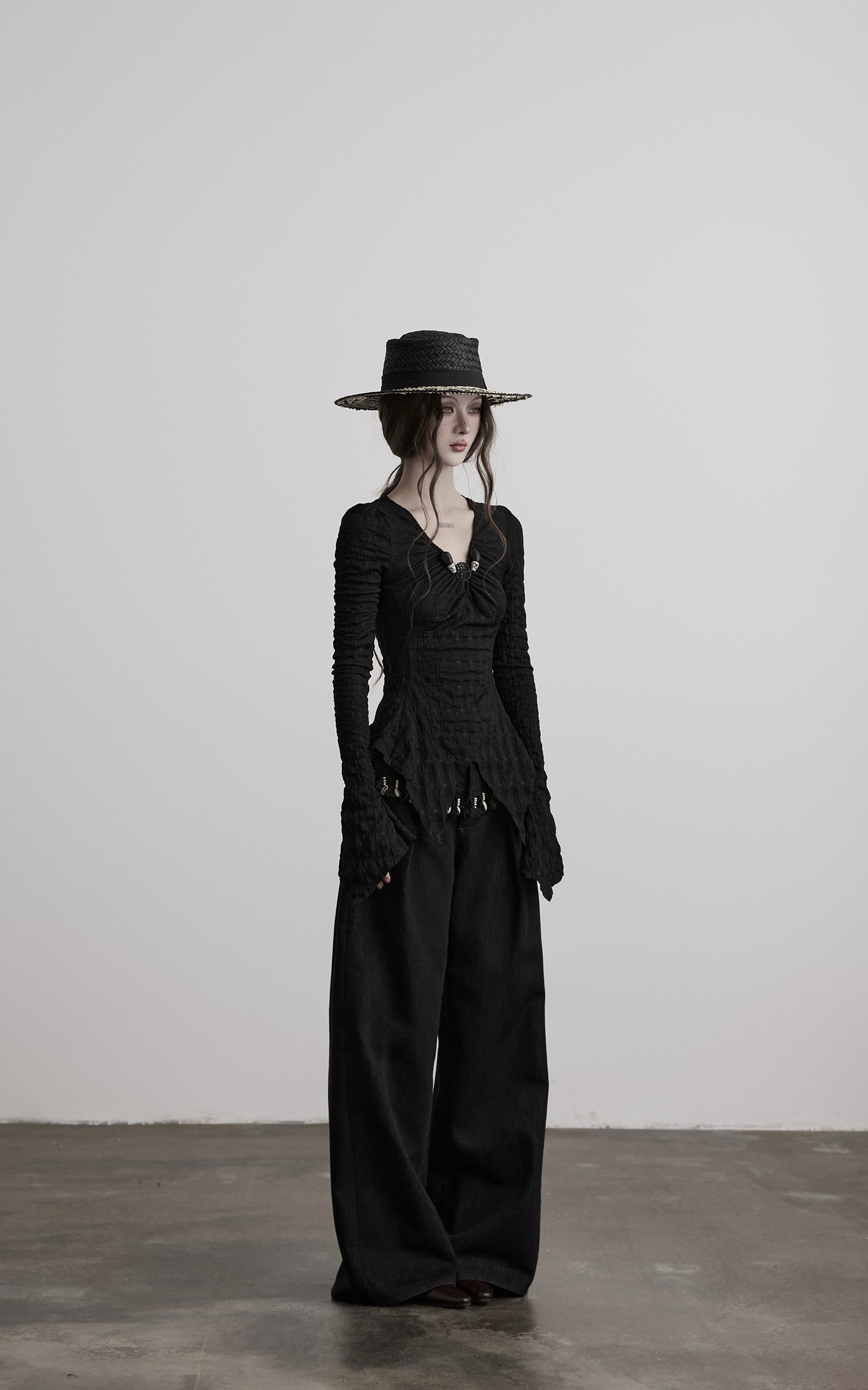 <tc>INDULGE</tc> Pantalon large à garniture coquillage