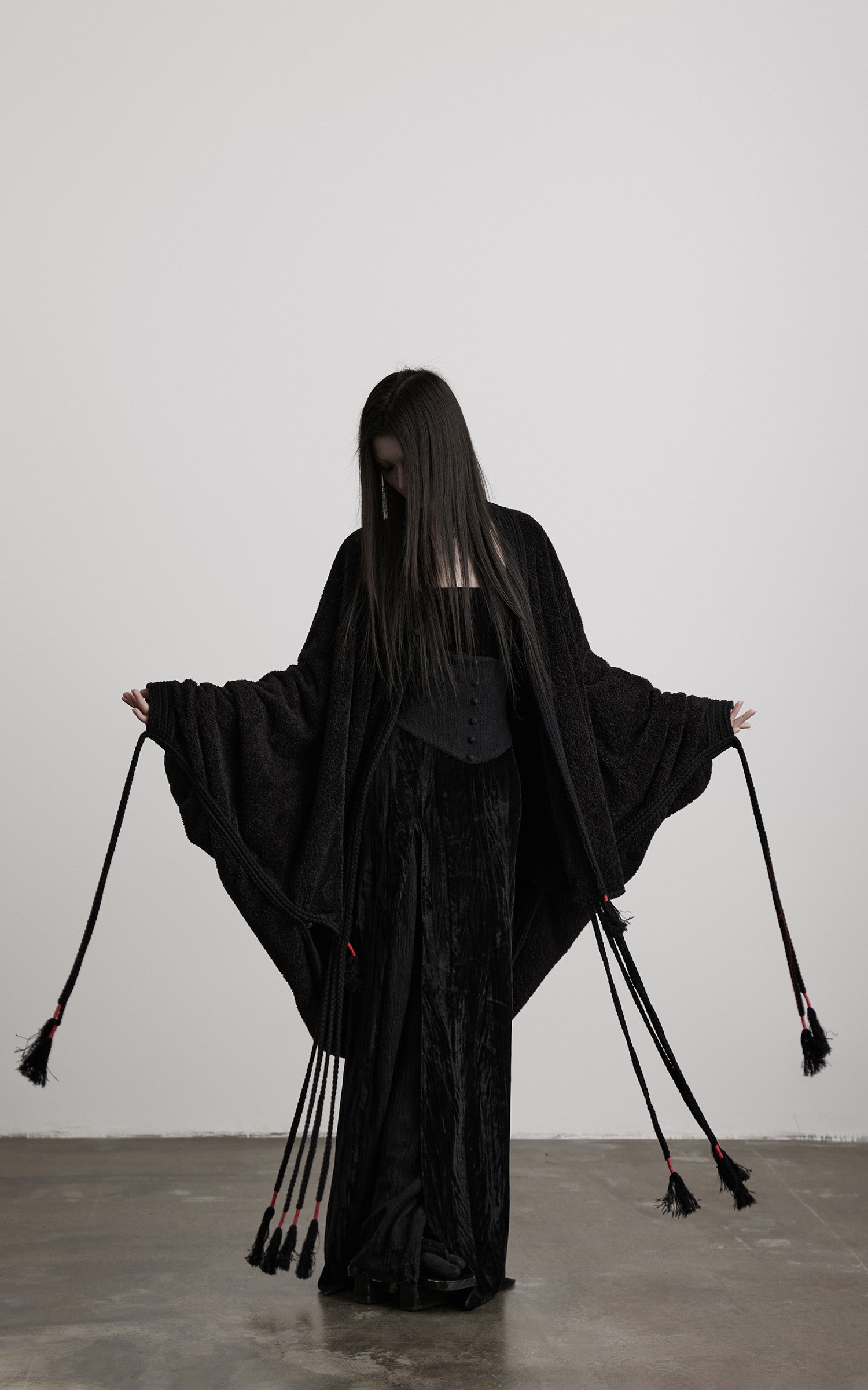 INDULGE Draped Tie-Detail Shawl Jacket